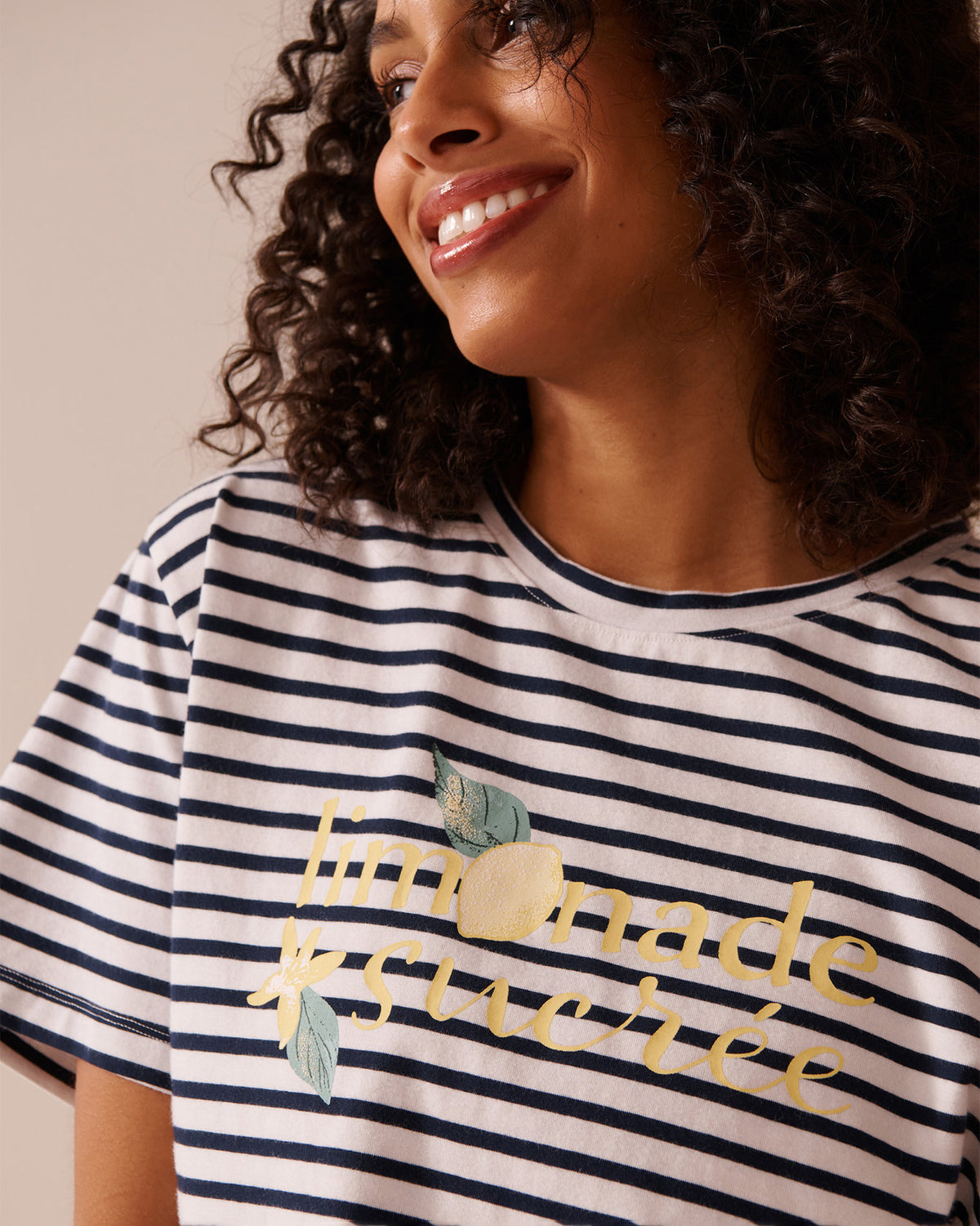 La Vie en Rose_Lemon Print and Stripes Cotton T-Shirt_40100694_P10479_03
