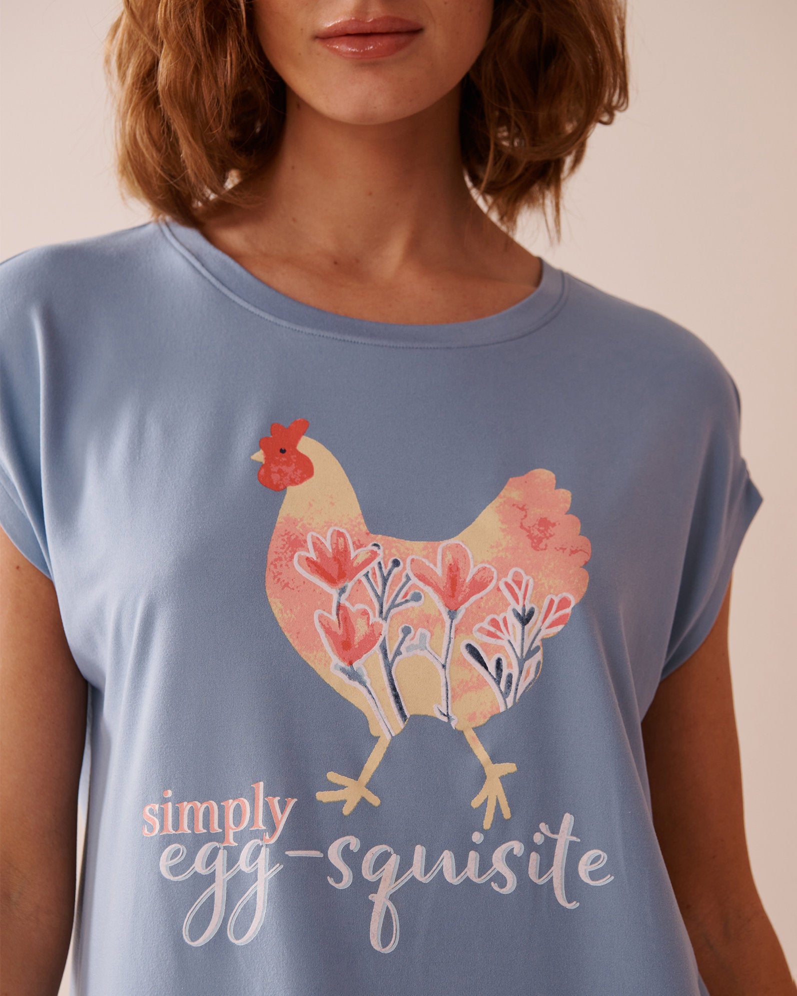 La Vie en Rose_Chicken Print Super Soft T-Shirt_40100710_40050_06
