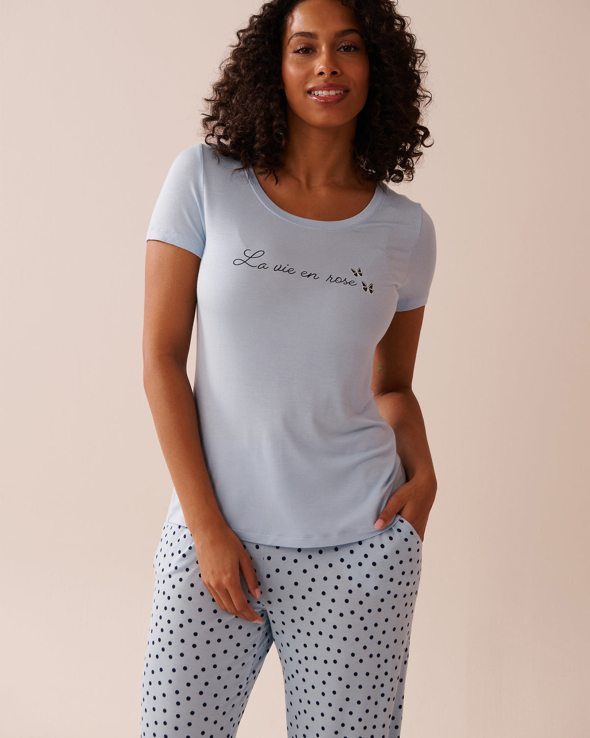 La Vie en Rose_Butterfly Print Soft Jersey Crew Neck T-Shirt_40100719_40104_01