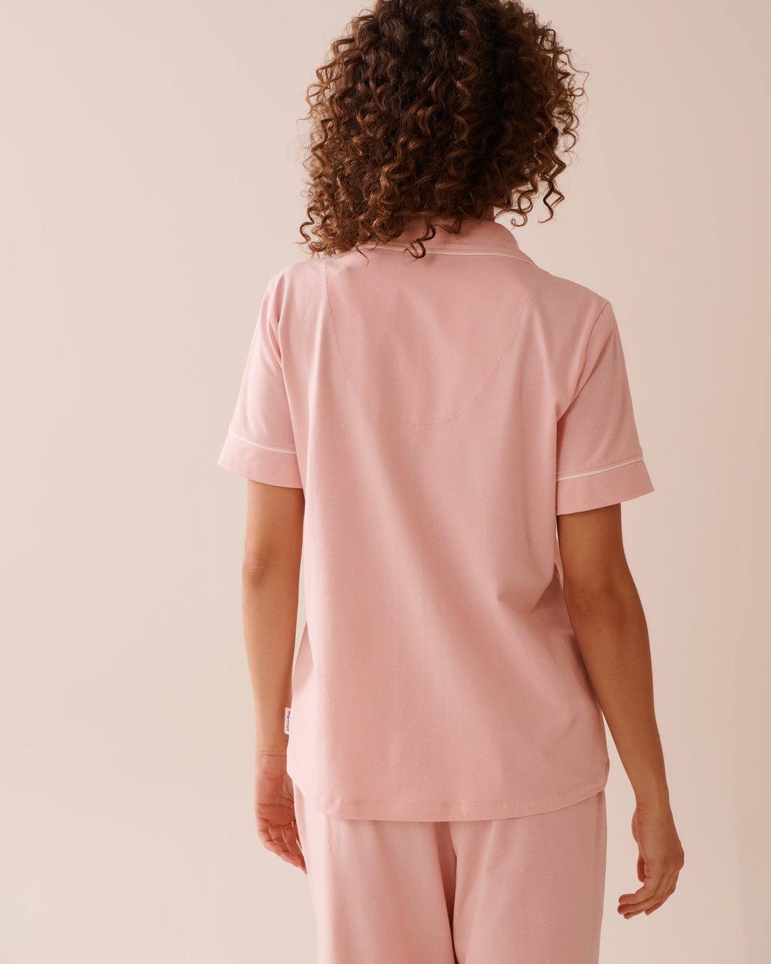 La Vie en Rose_Cotton Short Sleeve Button-down Shirt_40100728_P60361_02
