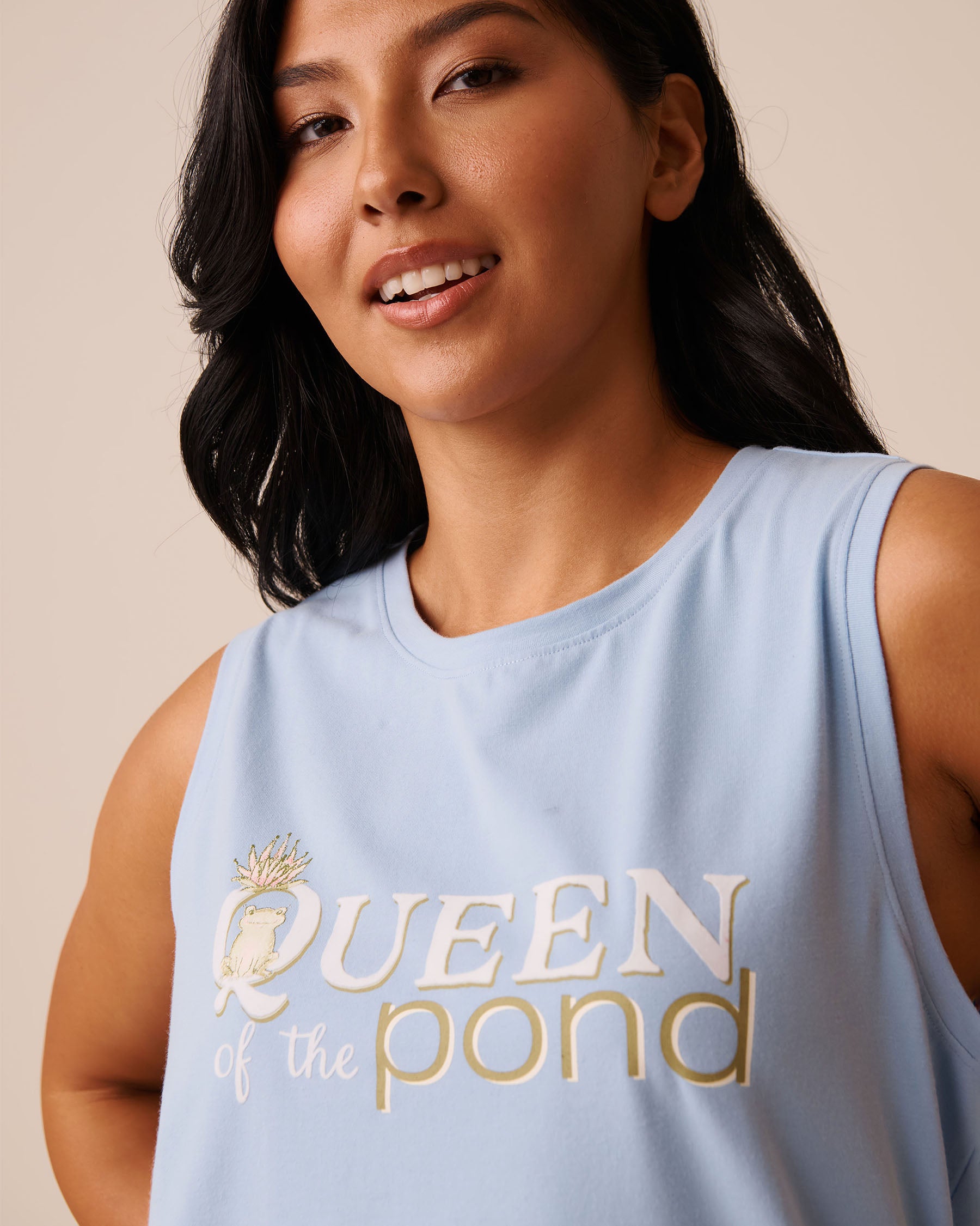 La Vie en Rose_Powder Blue_Frog Print Cotton Cami_40100757_40198_03