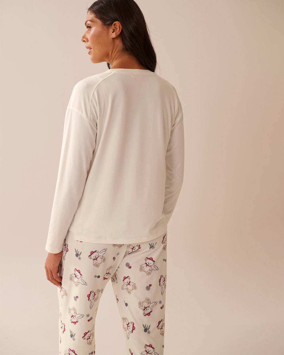 La Vie en Rose_Snow White_Cowboy Teddy Bear Print Super Soft Long Sleeve Shirt_40100762_10011_04