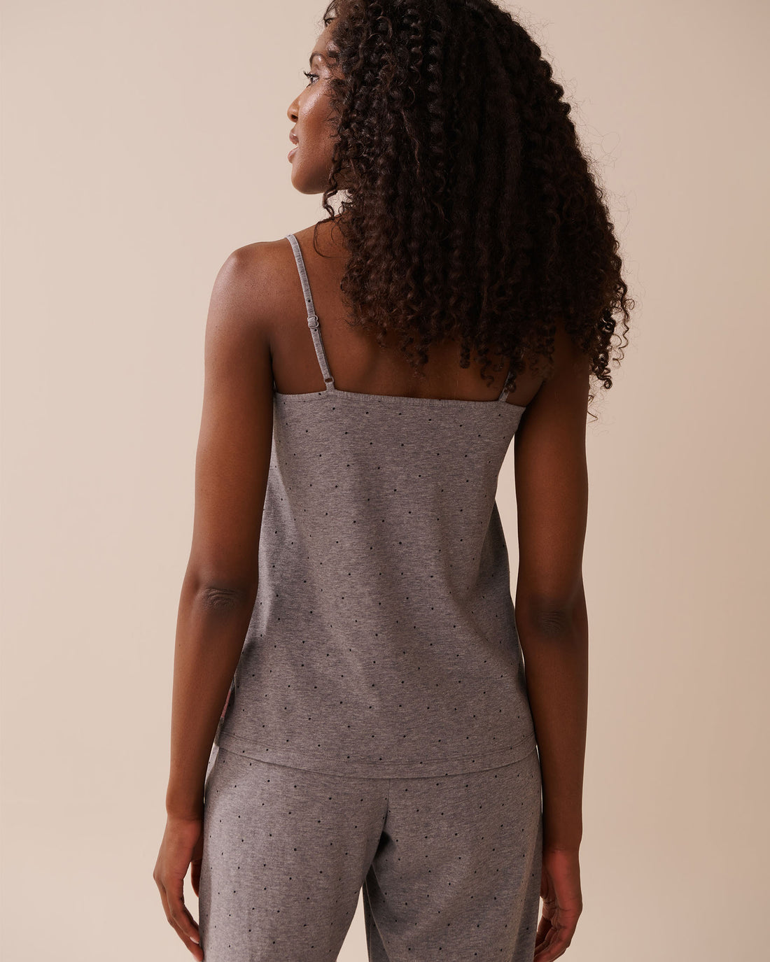 La Vie en Rose_Comfy Charcoal Grey Mix Dot_Cotton Cami_40100764_P00432_02