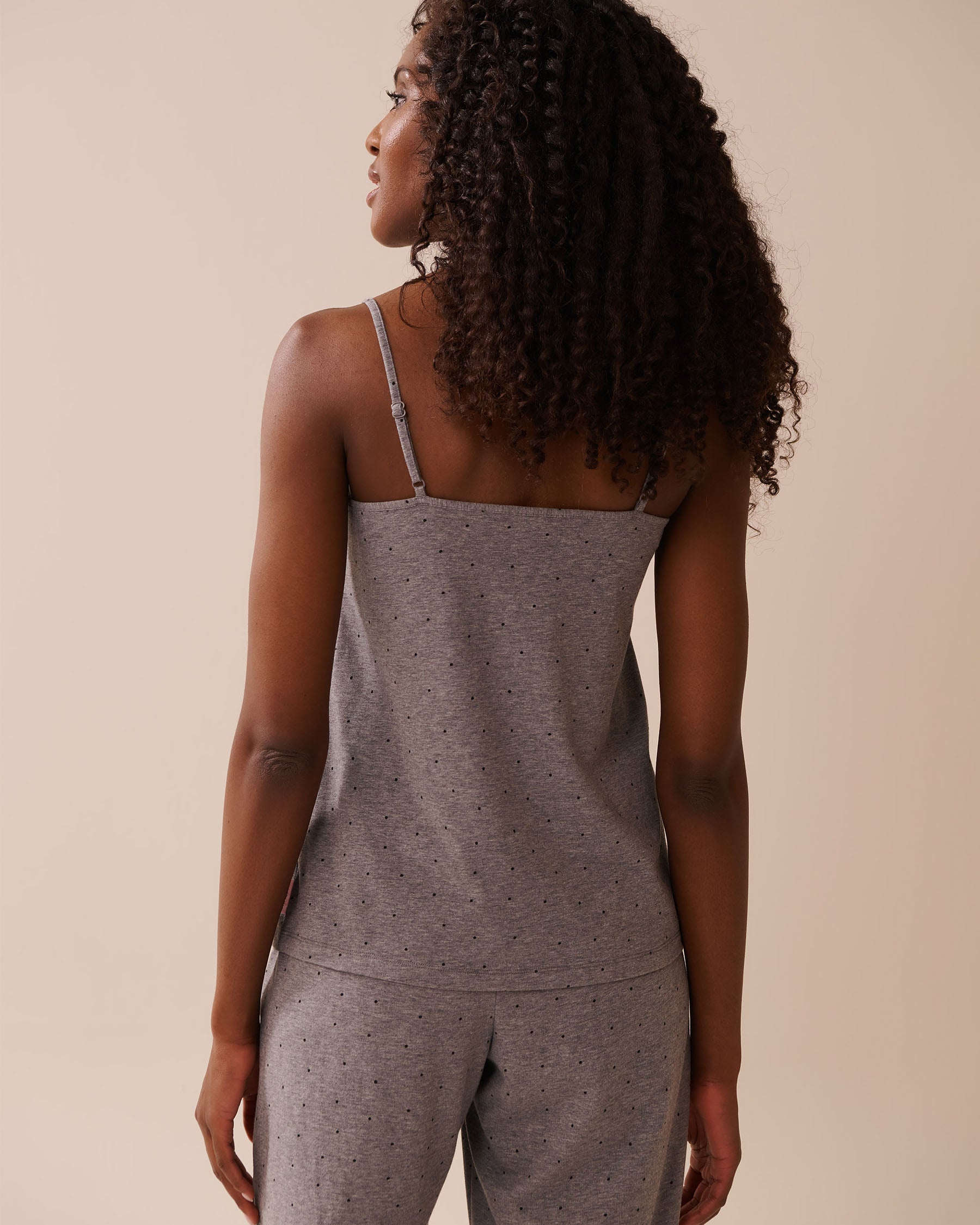 La Vie en Rose_Comfy Charcoal Grey Mix Dot_Cotton Cami_40100764_P00432_02