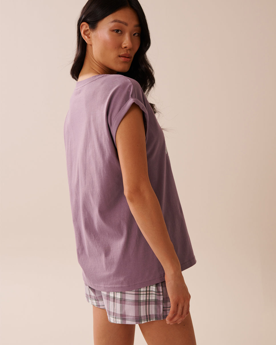 La Vie en Rose_Grapeade_Mouse Print Cotton Crew Neck T-shirt_40100767_50058_04