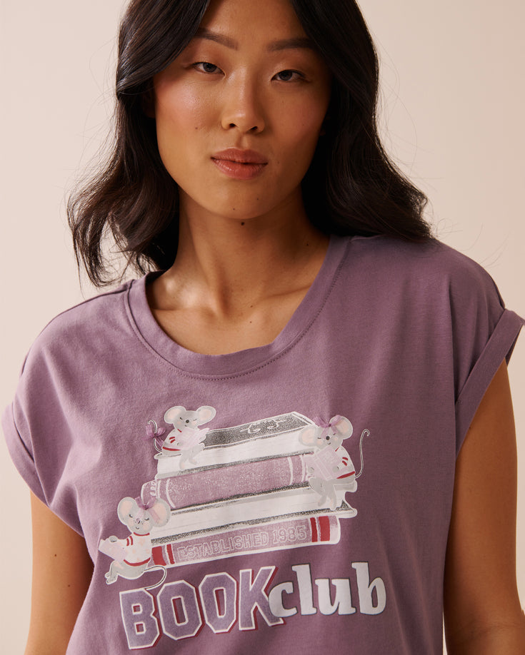 La Vie en Rose_Grapeade_Mouse Print Cotton Crew Neck T-shirt_40100767_50058_05