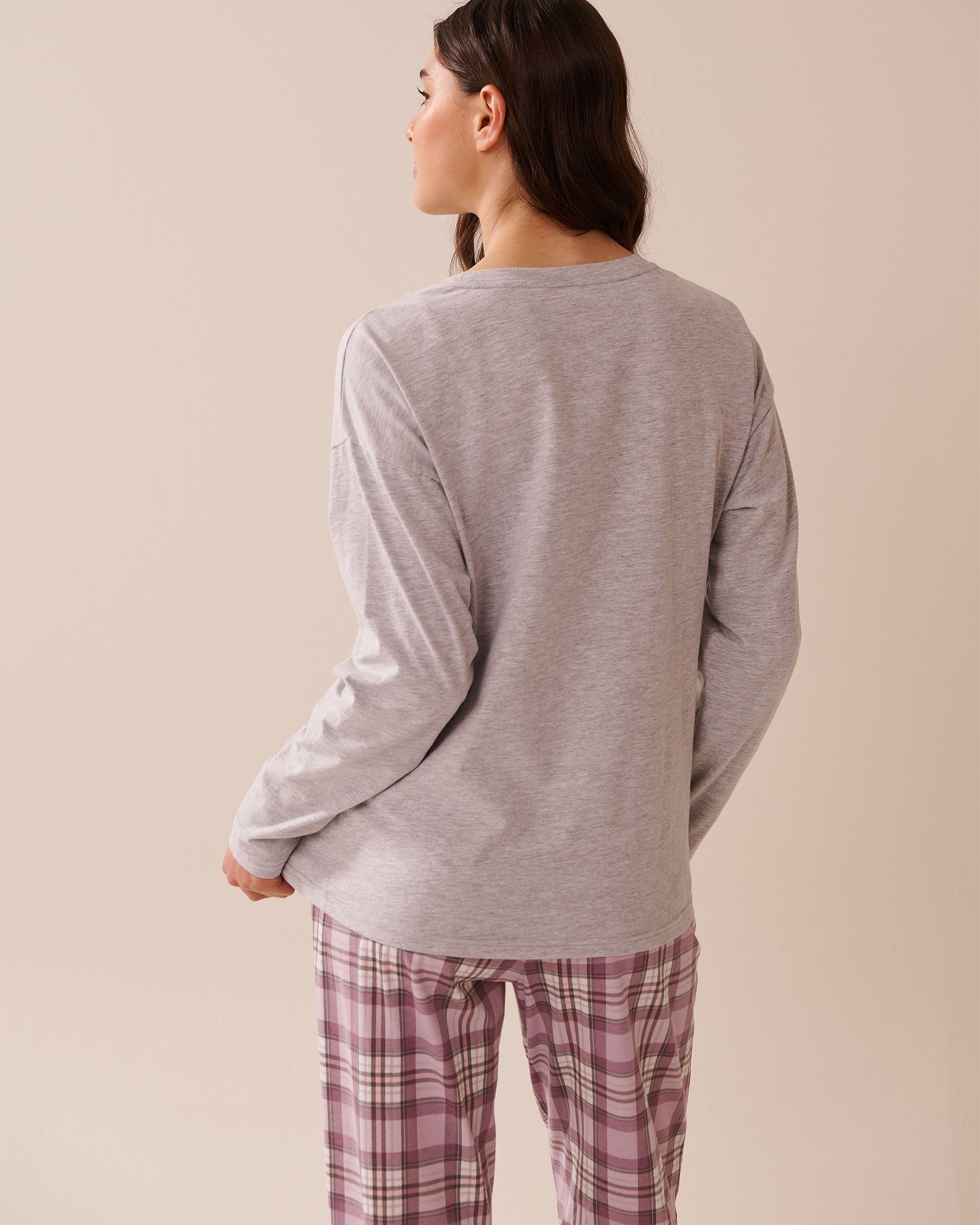 La Vie en Rose_Comfy Grey Mix_Weekend Print Cotton Long Sleeve Shirt_40100769_00007_02
