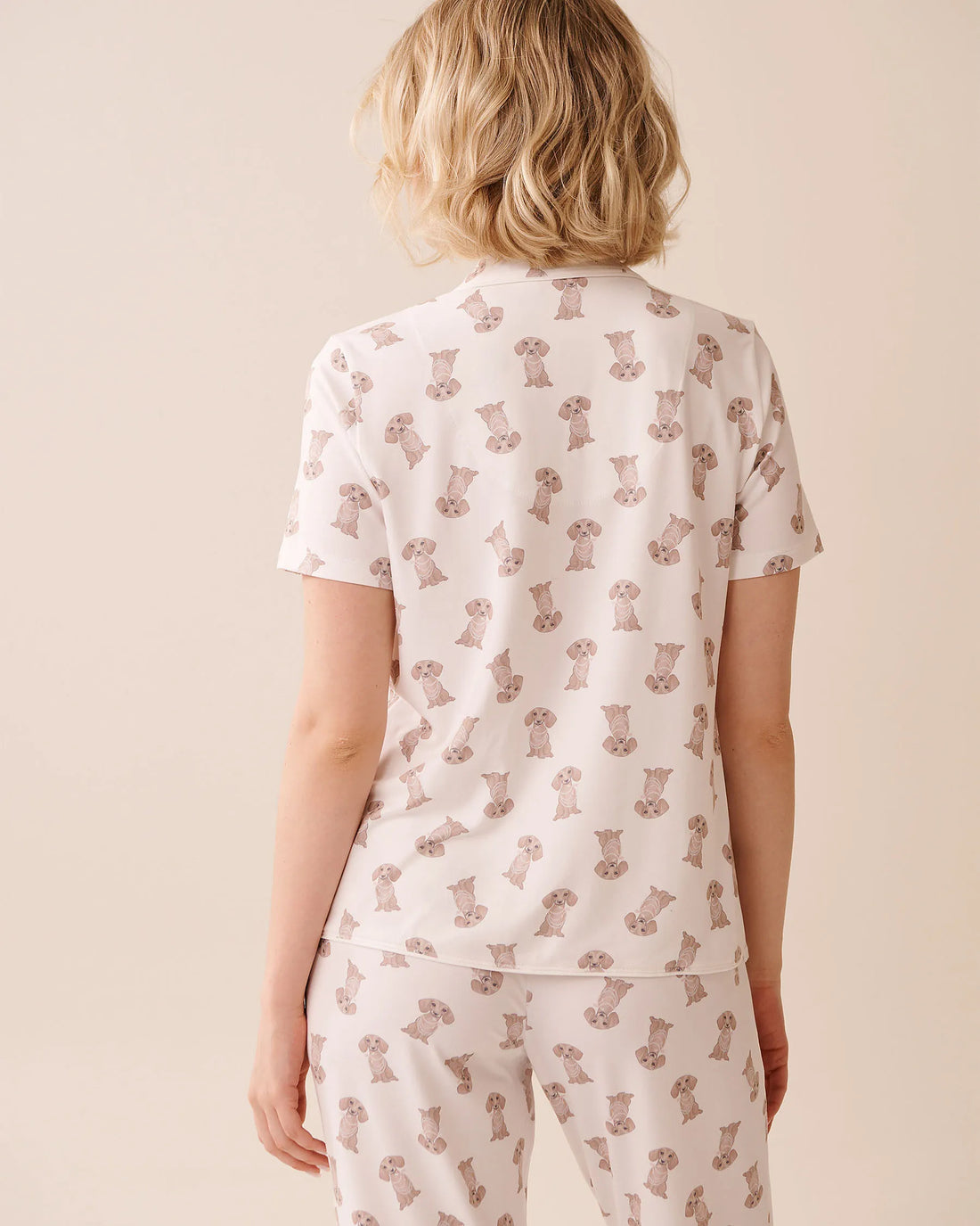 La Vie en Rose_Snow White Dachshund_Dachshund Print Super Soft Button-Down Shirt_40100774_P10524_02
