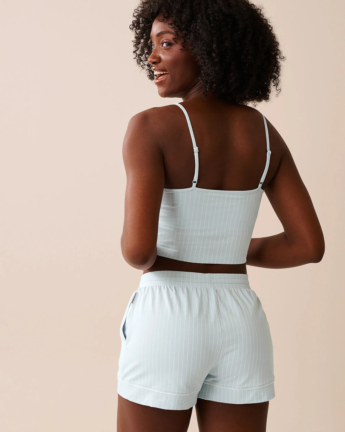 La Vie en Rose_Baby Blue Pinstripe_Cotton Crop Cami with Shelf Bra_40100782_P40485_02