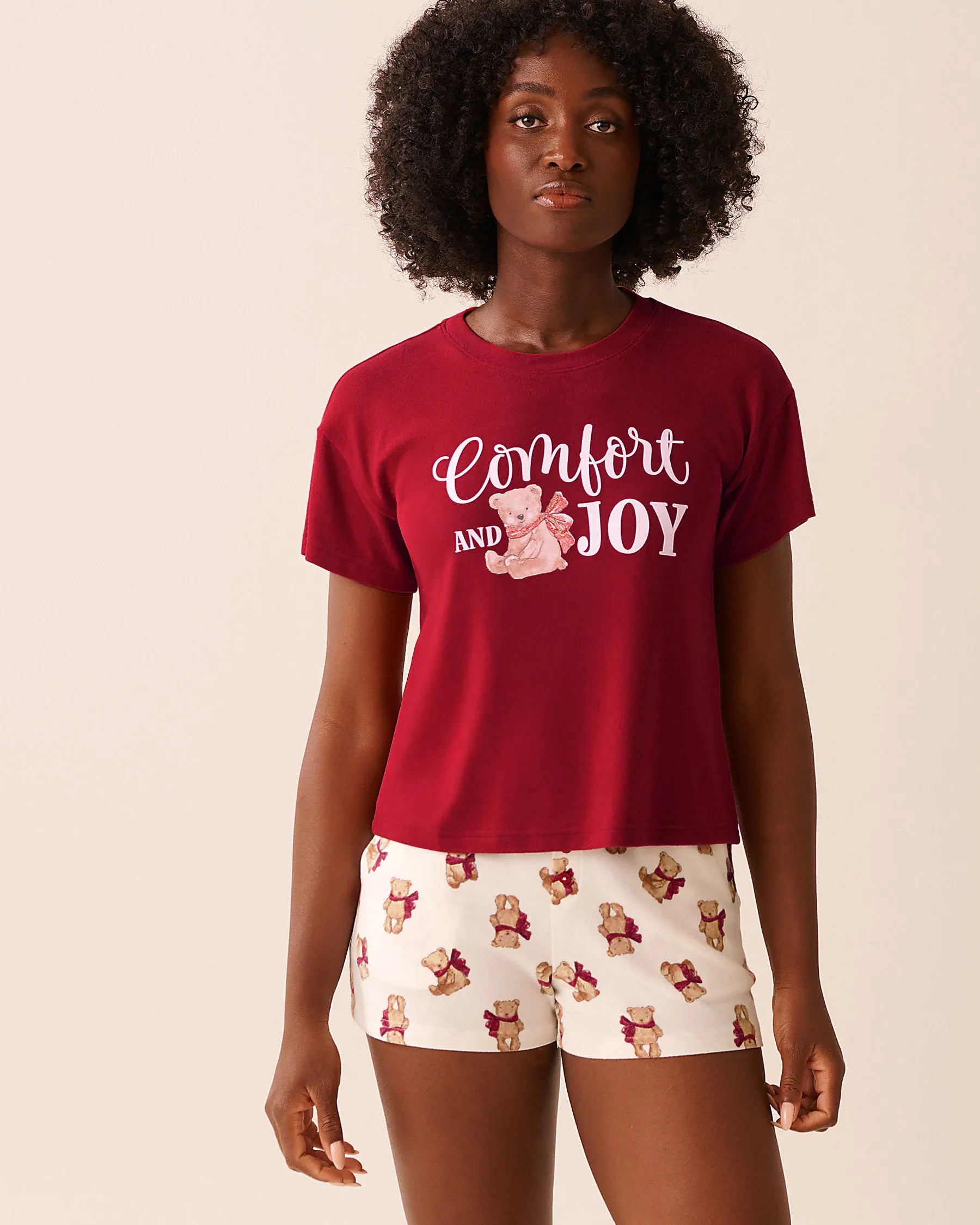 La Vie en Rose_Savvy Red_Teddy Bear Print Recycled Fibers T-shirt_40100791_60215_03