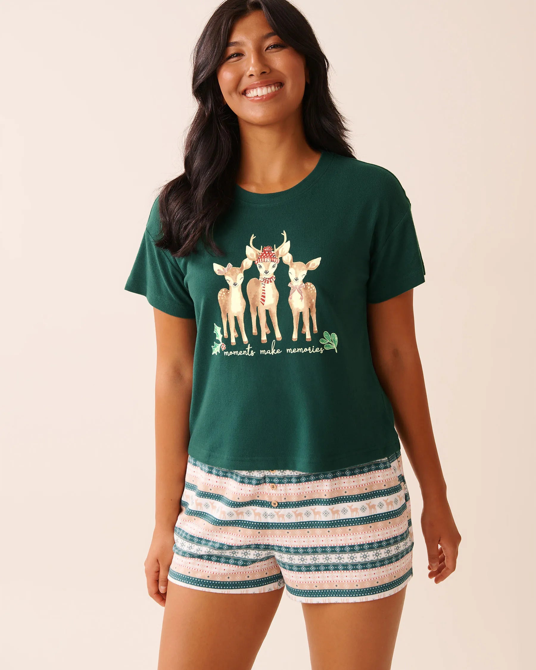 La Vie en Rose_Botanical Garden_Deer Print Recycled Fibers T-shirt_40100794_30140_01