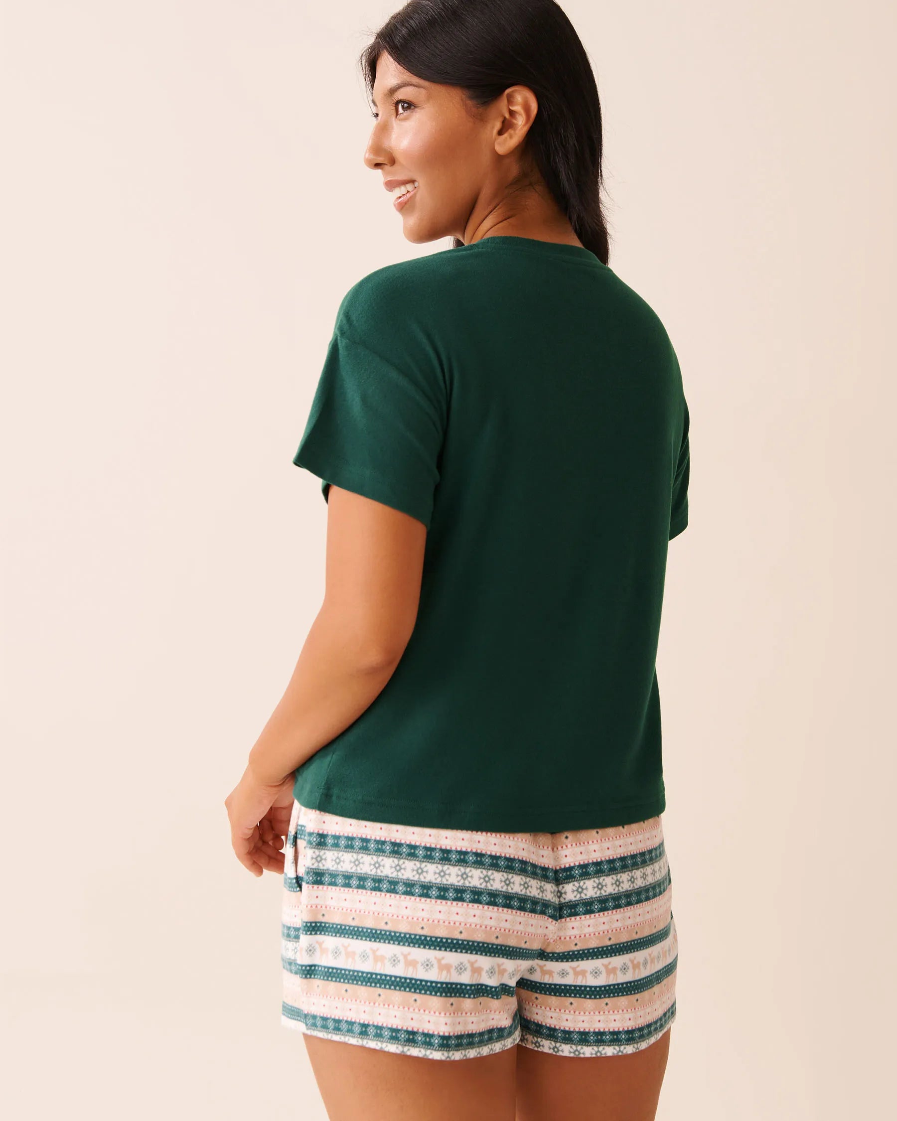 La Vie en Rose_Botanical Garden_Deer Print Recycled Fibers T-shirt_40100794_30140_03