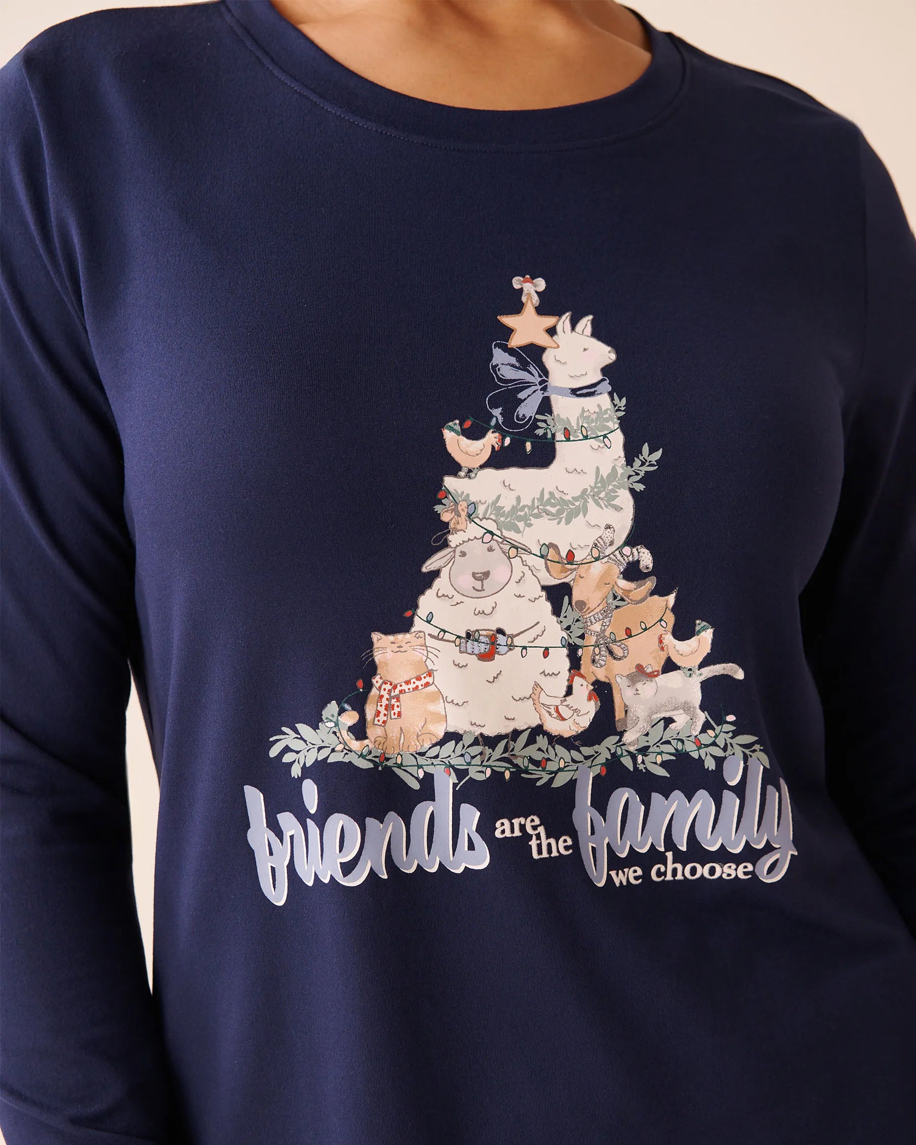 La Vie en Rose_Evening Blue_Farm Friends Print Super Soft Long Sleeve Shirt_40100807_40009_02