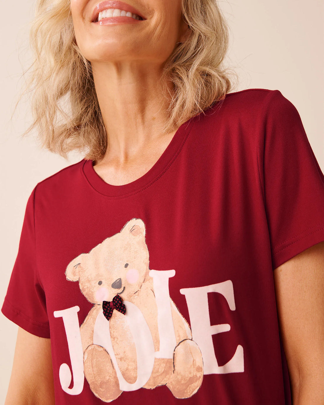 La Vie en Rose_Savvy Red_Teddy Bear Print Super Soft T-Shirt_40100808_60215_02