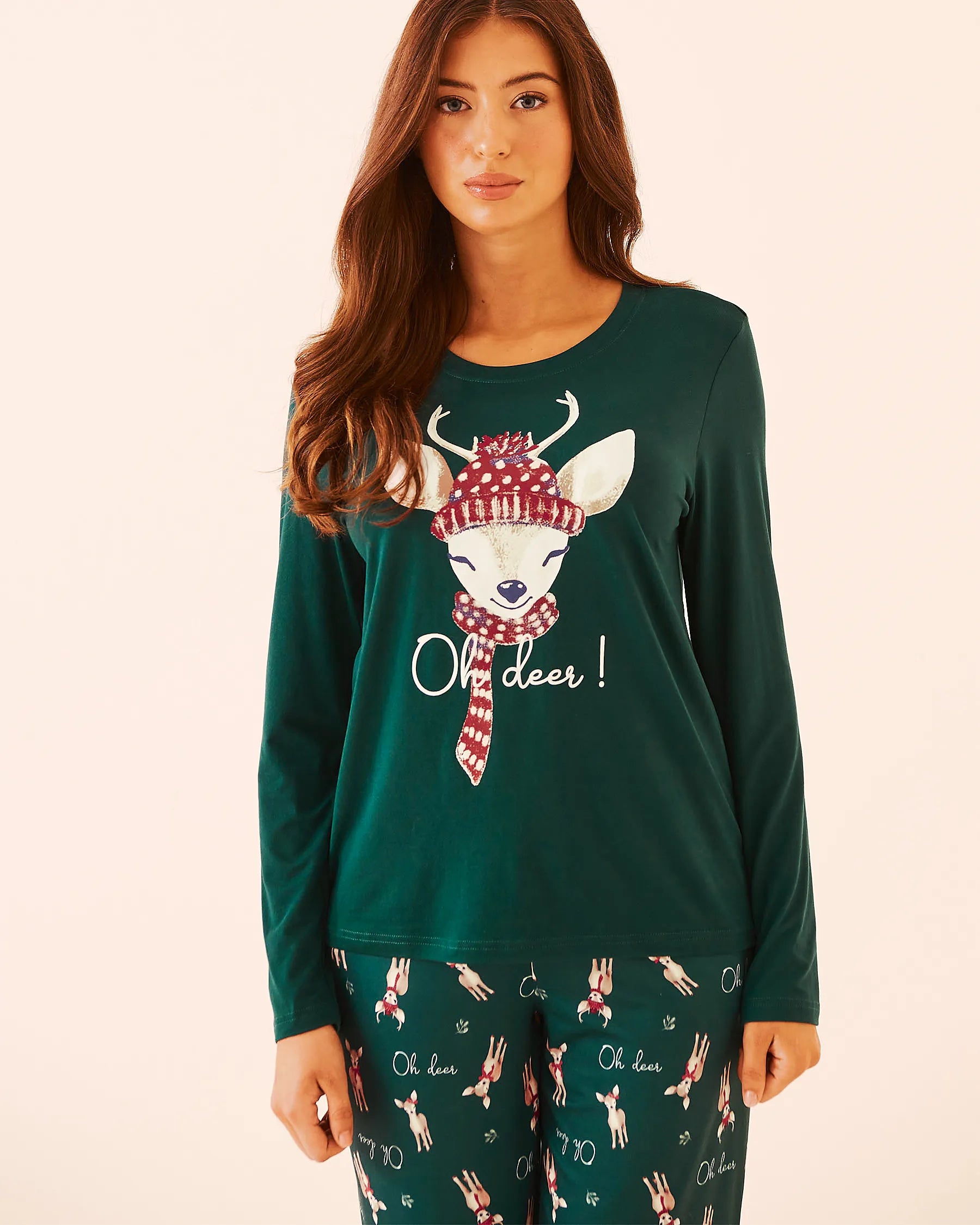 La Vie en Rose_Botanical Garden_Deer Print Super Soft Long Sleeve Shirt_40100809_30140_03