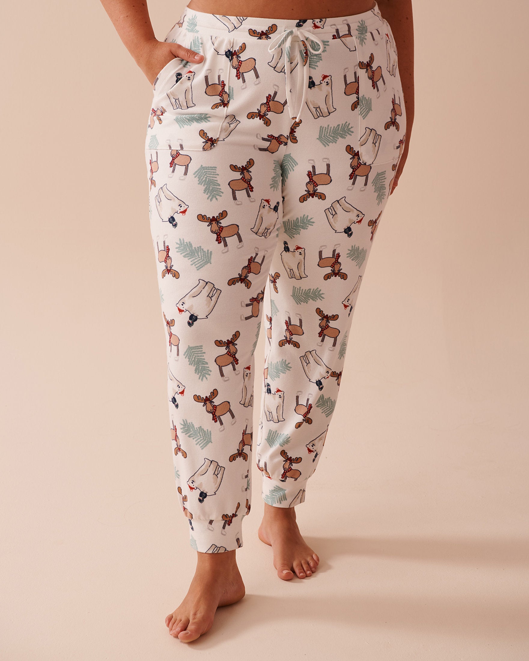 Animal Print Recycled Fibers Jogger Pajama Pants_40200654_P10455_03