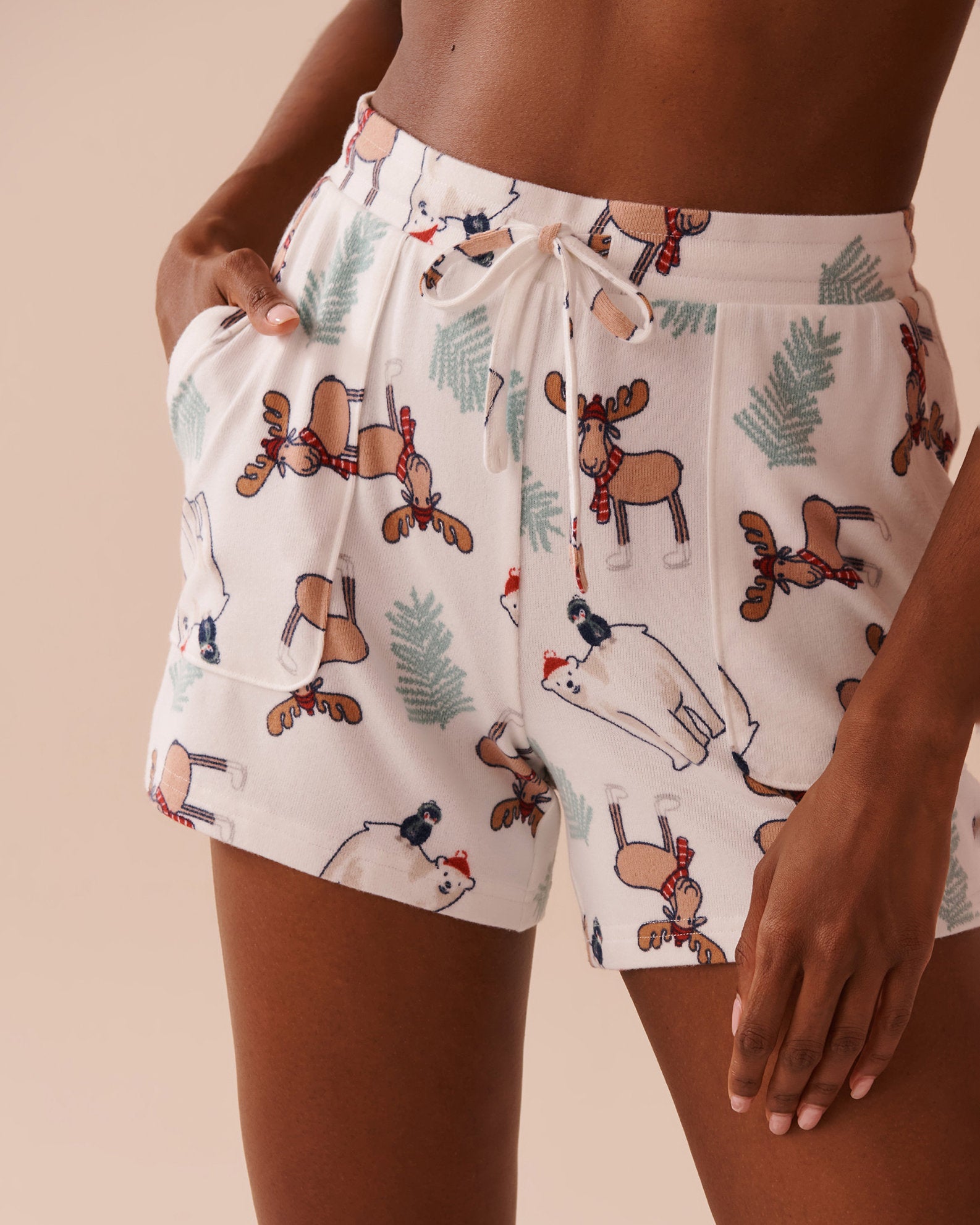 Animal Print Recycled Fibers Pajama Shorts_40200655_P10455_01