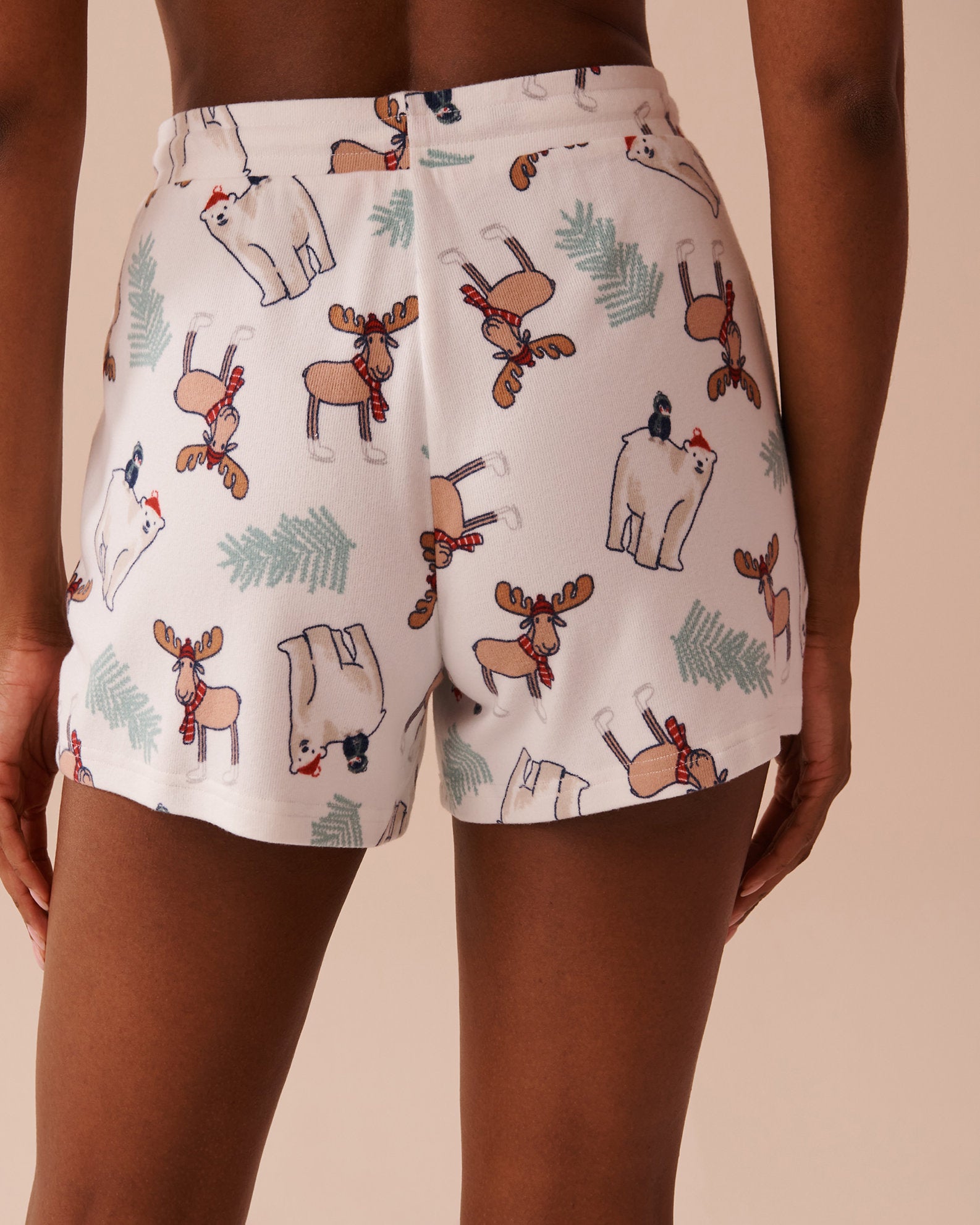 Animal Print Recycled Fibers Pajama Shorts_40200655_P10455_02