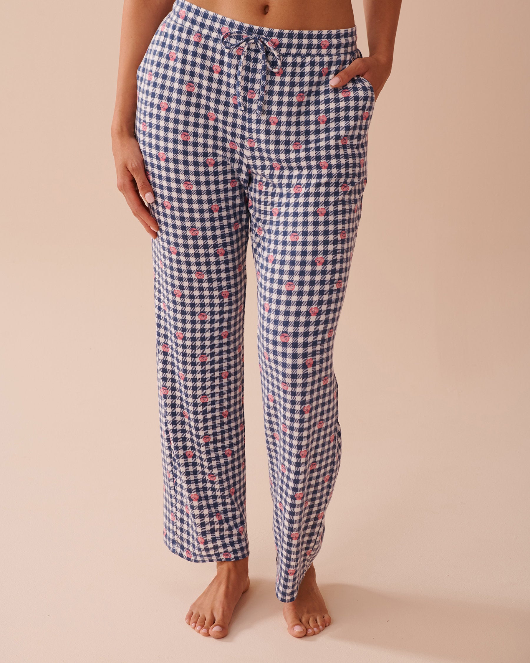 La Vie en Rose_Heart and Letter Print Recycled Fibers Pajama Pant_40200662_P40414_01