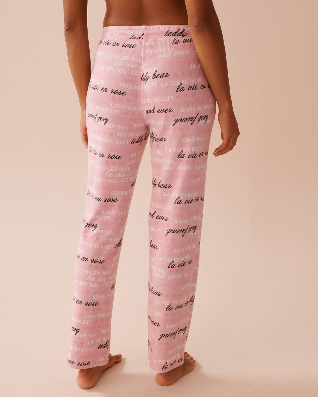 La Vie en Rose_Heart and Letter Print Recycled Fibers Pajama Pant_40200662_P60340_02