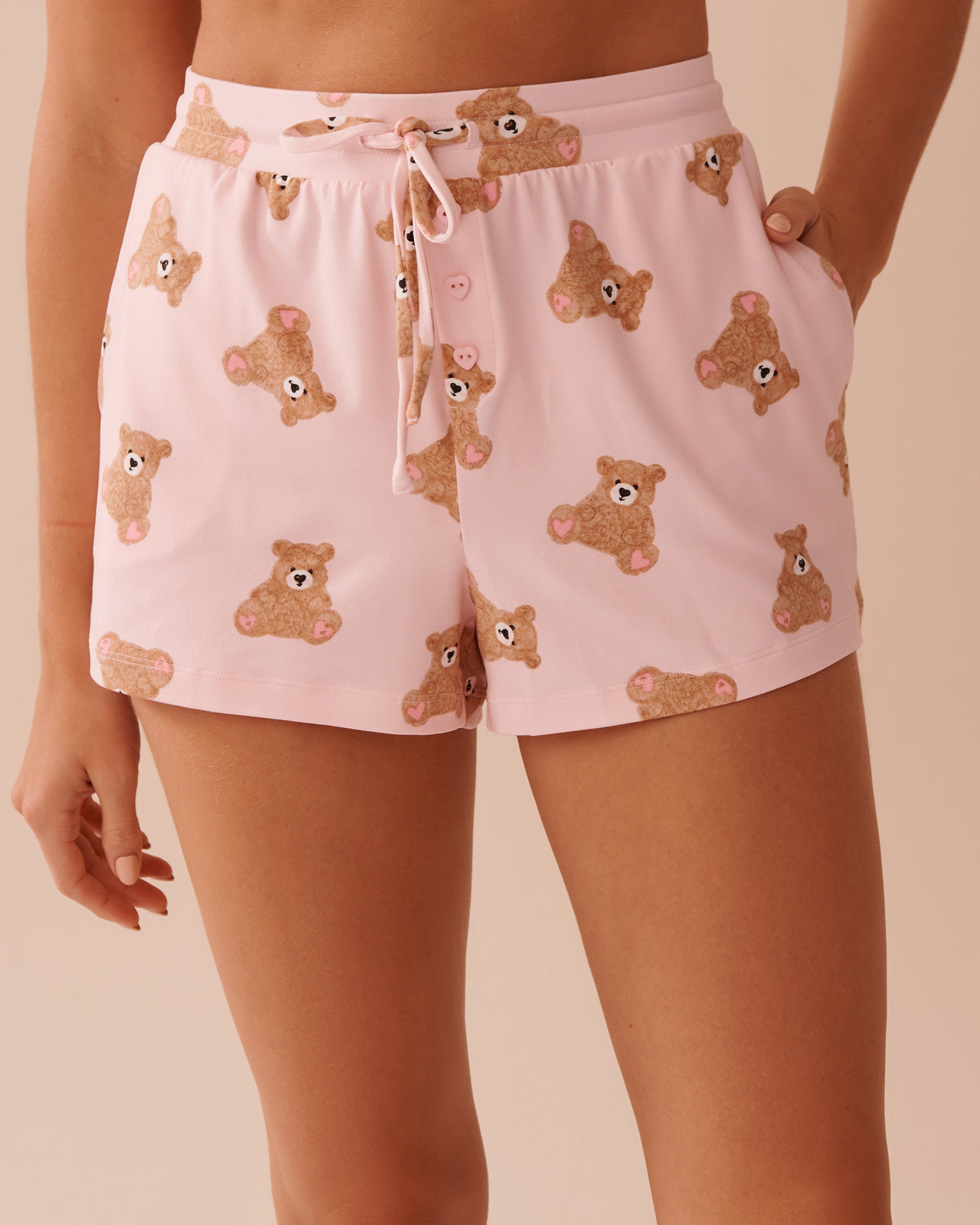La Vie en Rose_Teddy Bear Super Soft Pajama Shorts_40200678_P60309_01