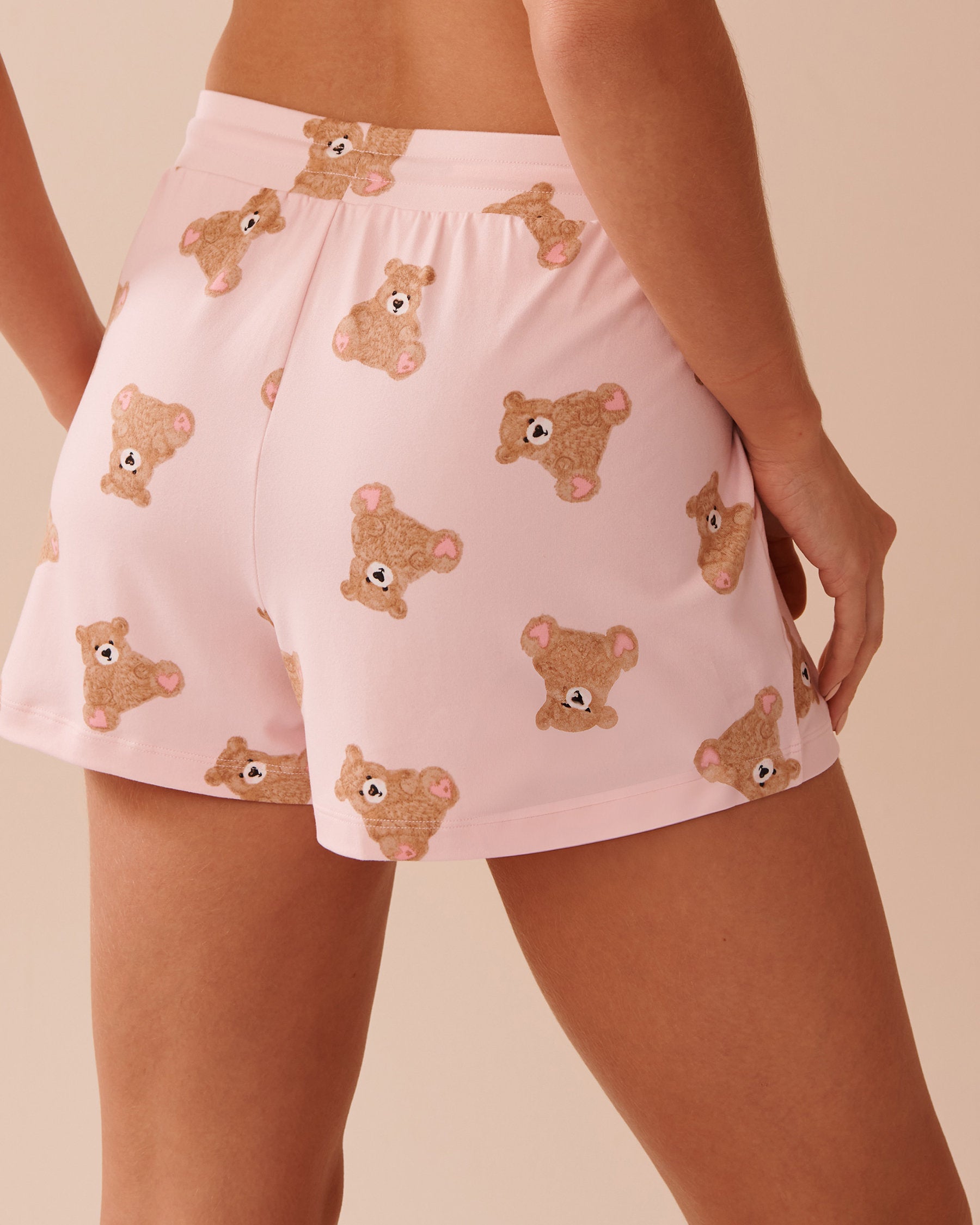 La Vie en Rose_Teddy Bear Super Soft Pajama Shorts_40200678_P60309_02