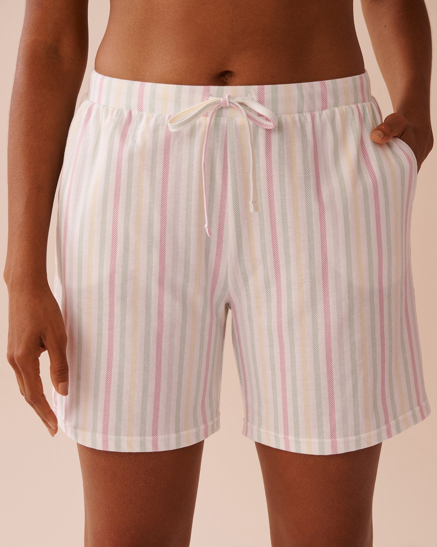 La Vie en Rose_Multistripe Cotton Bermuda Shorts_40200680_P70057_01