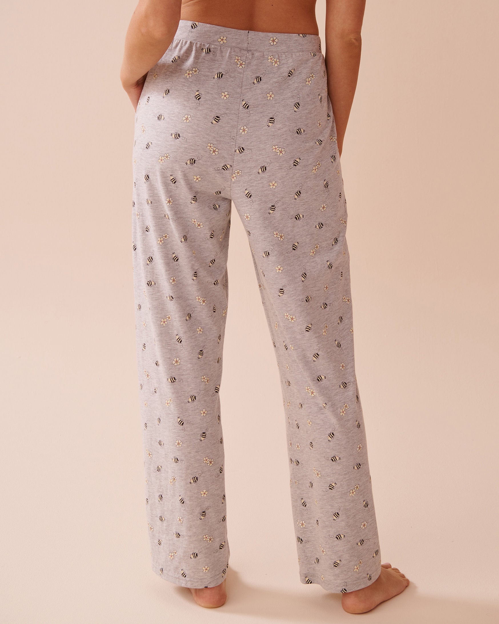 La Vie en Rose_Bee Print Cotton Pajama Pants_40200681_P00407_02