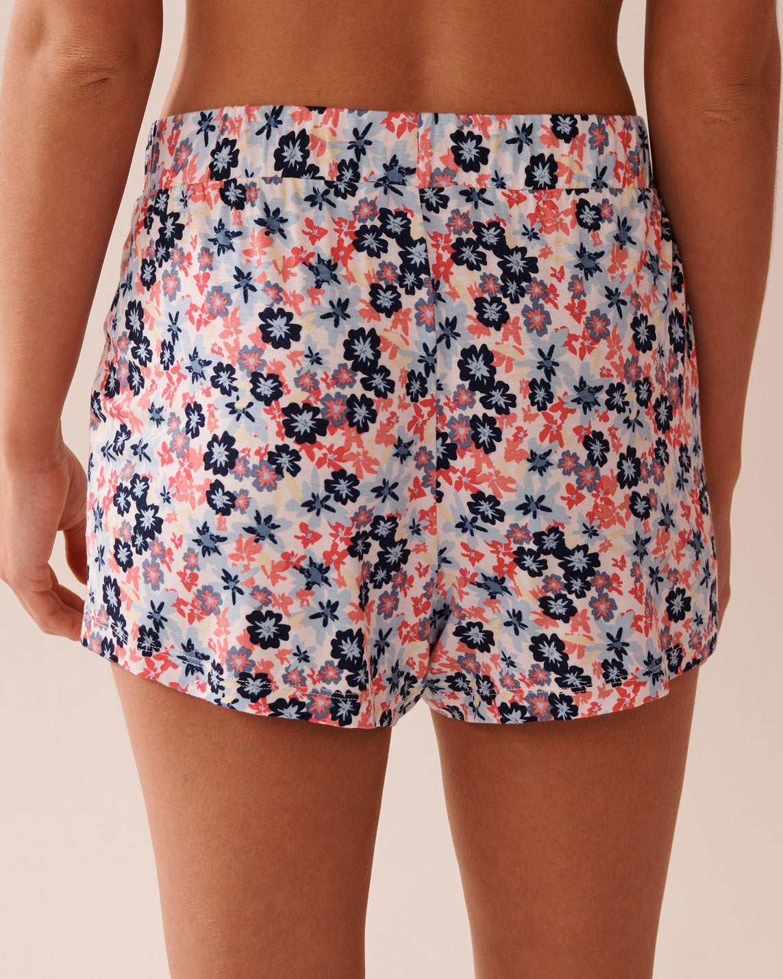 La Vie en Rose_Multi Flower Soft Jersey Pajama Shorts_40200707_P10484_02