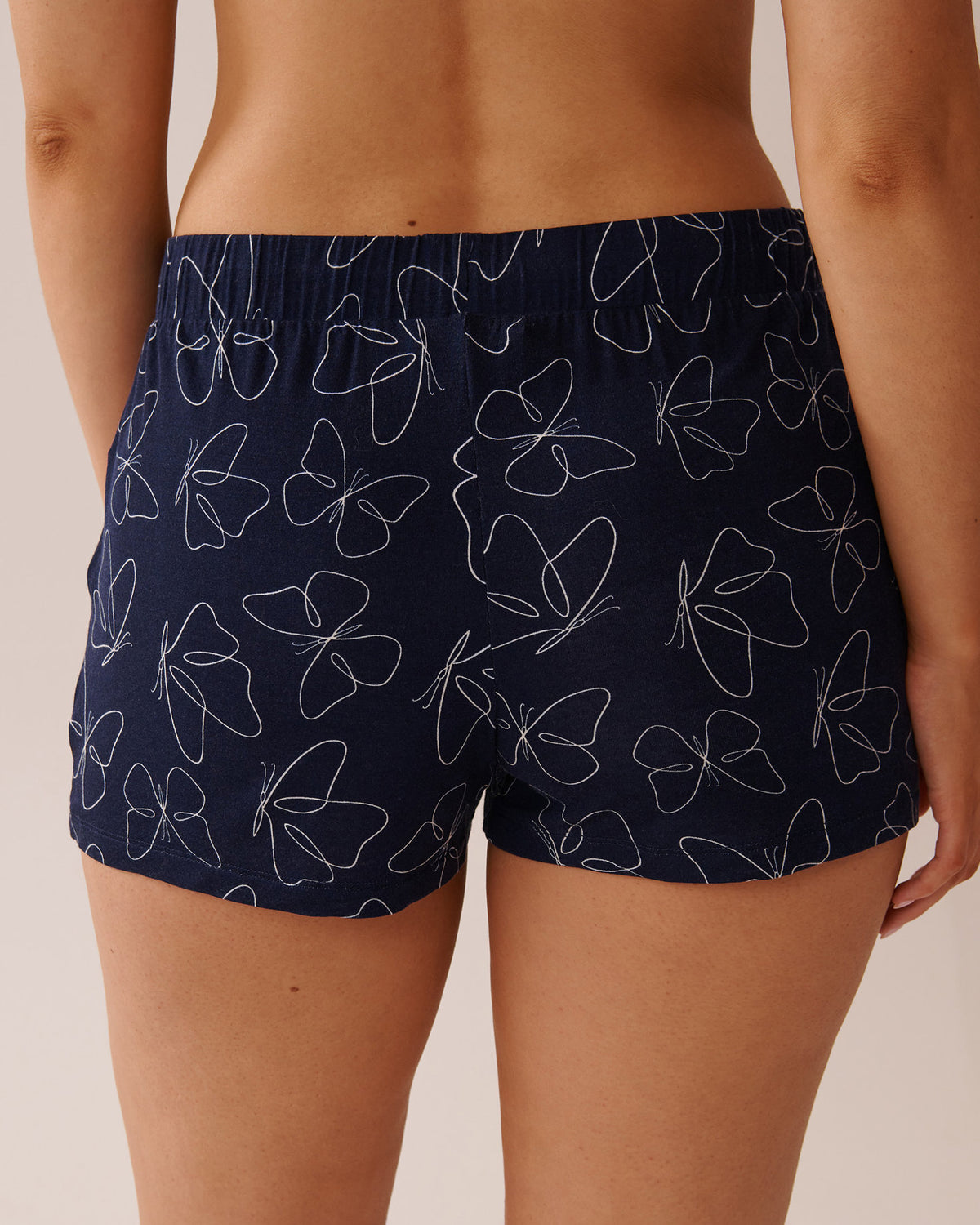 La Vie en Rose_Butterfly Print Soft Jersey Pajama Shorts_40200707_P40431_02