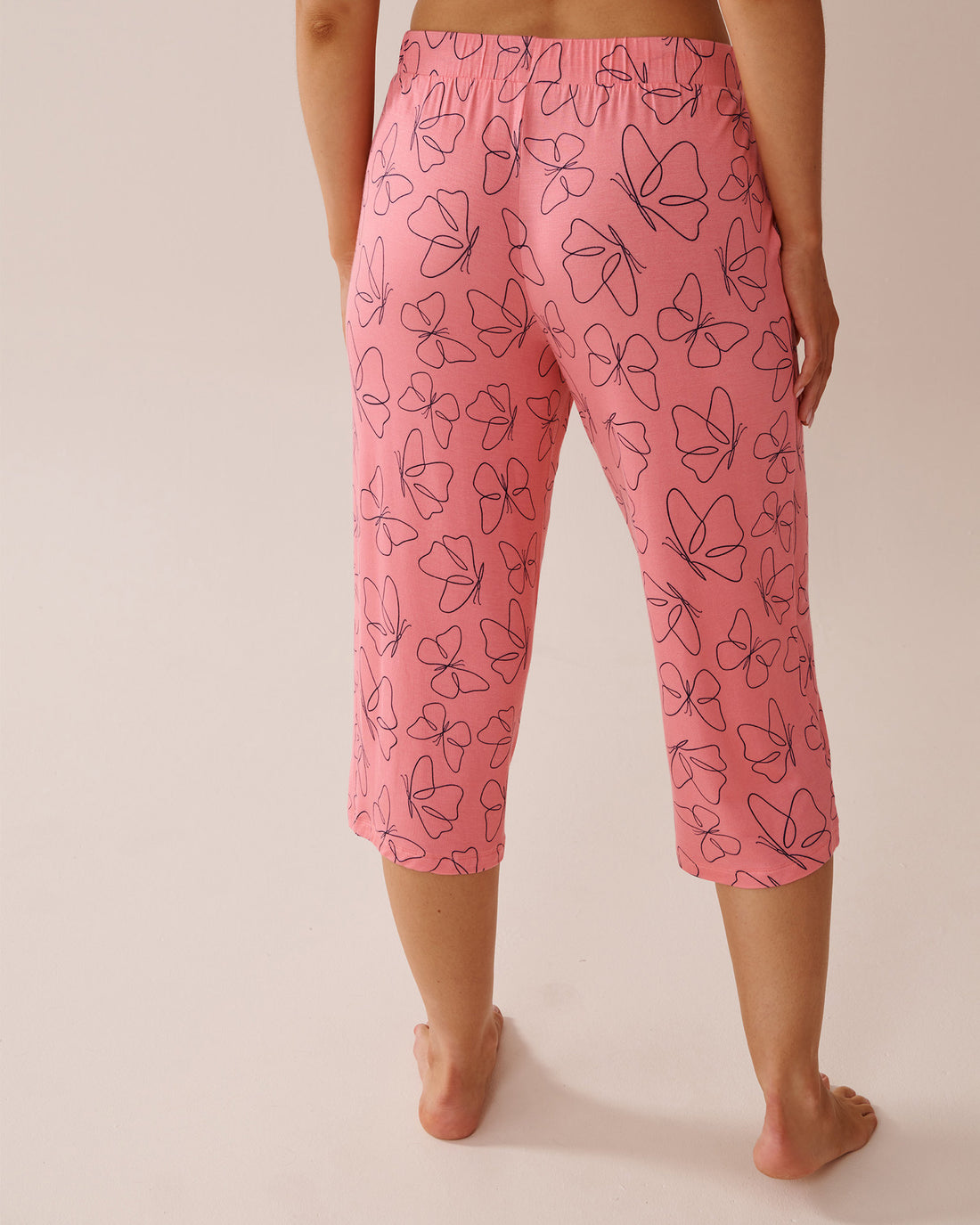 La Vie en Rose_Butterfly Print Soft Jersey Pajama Capris_40200709_P60350_02
