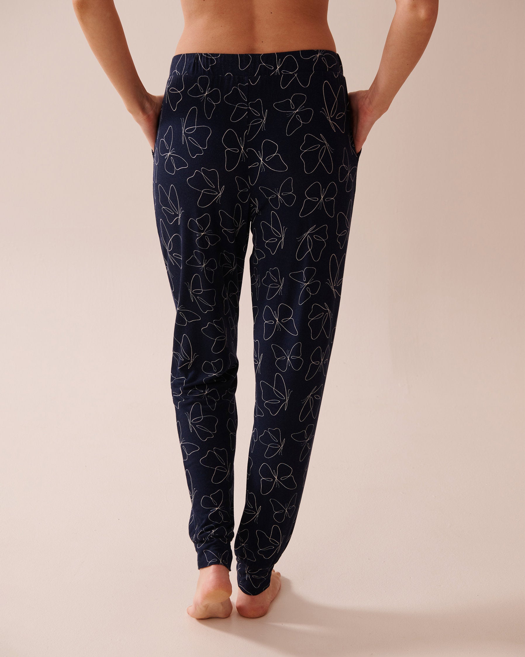 La Vie en Rose_Butterfly Print Soft Jersey Jogger Pajama Pants_40200710_P40431_02