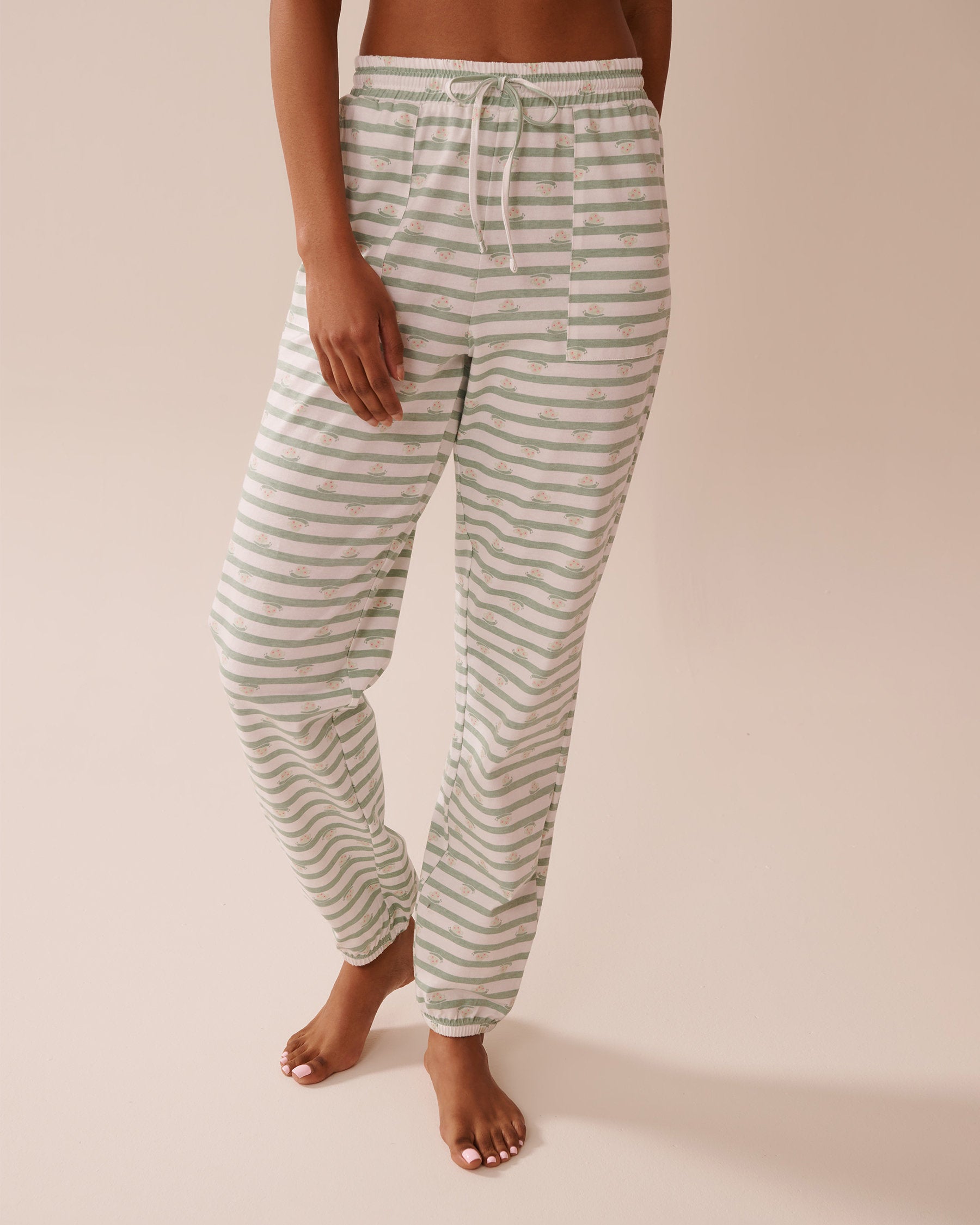 La Vie en Rose_Snail Print Cotton Jogger Pajama Pants_40200715_P30116_01