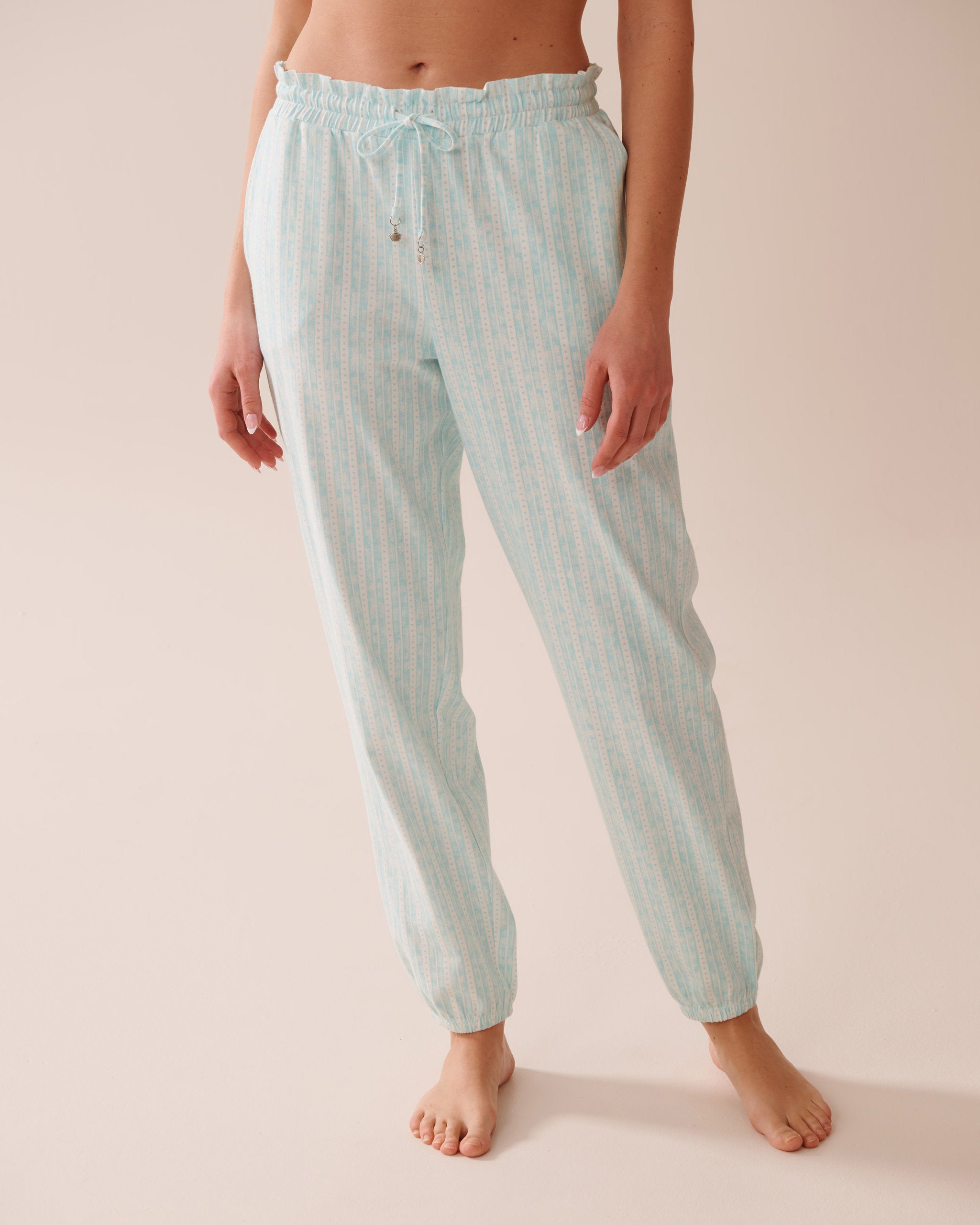 La Vie en Rose_Stripe Print Cotton Jogger Pajama Pants_40200717_P40444_01