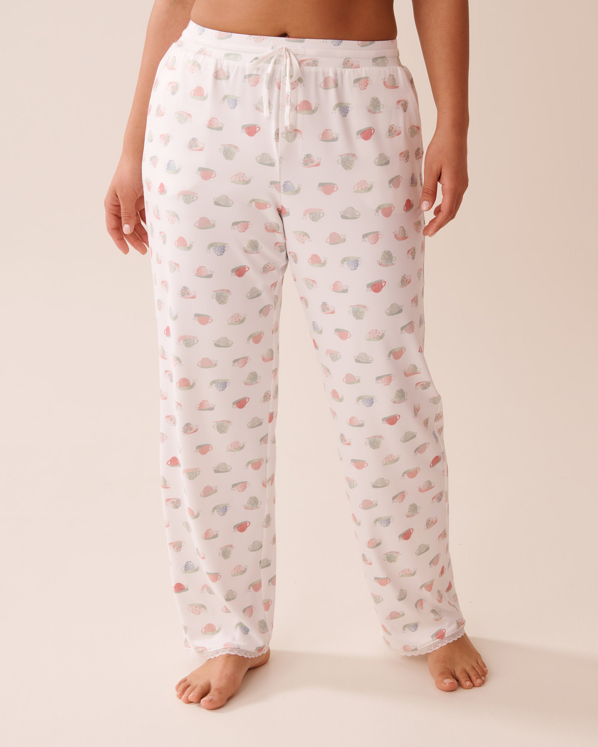 La Vie en Rose_Snail Print Lace Trim Super Soft Pajama Pants_40200729_P10496_03