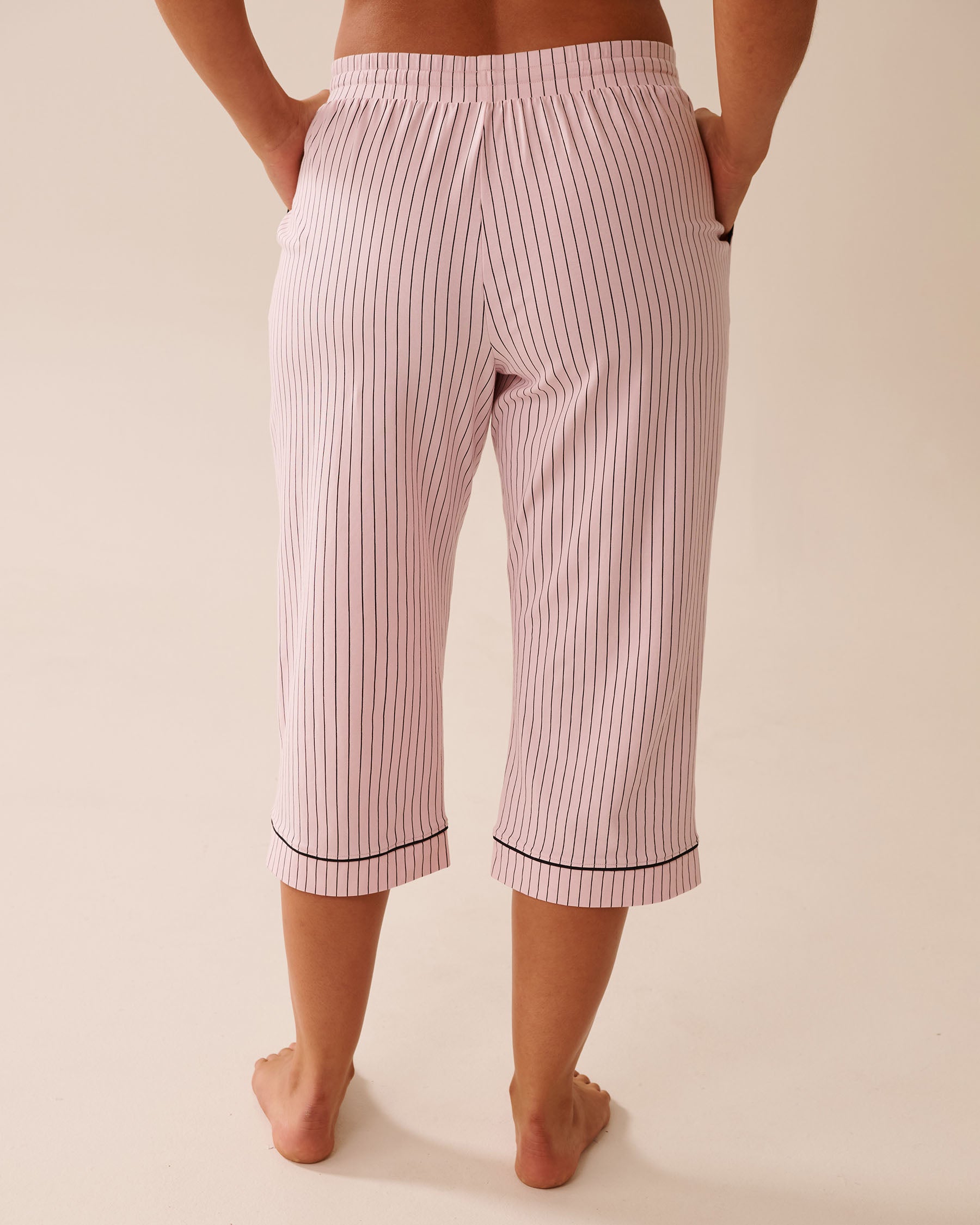 La Vie en Rose_Parfait Pink Pinstripe_Cotton Pajama Capris_40200750_P60387_02