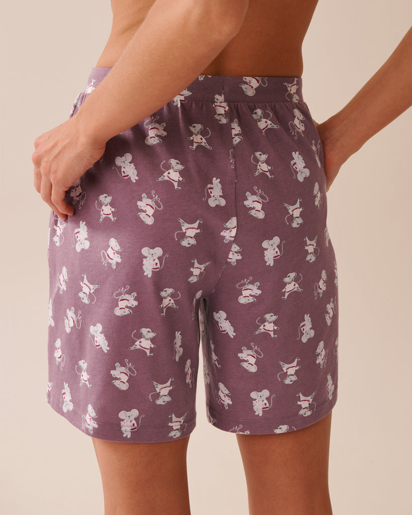 La Vie en Rose_Grapeade Mouse_Mouse Print Cotton Pyjama Bermudas_40200753_P50094_02