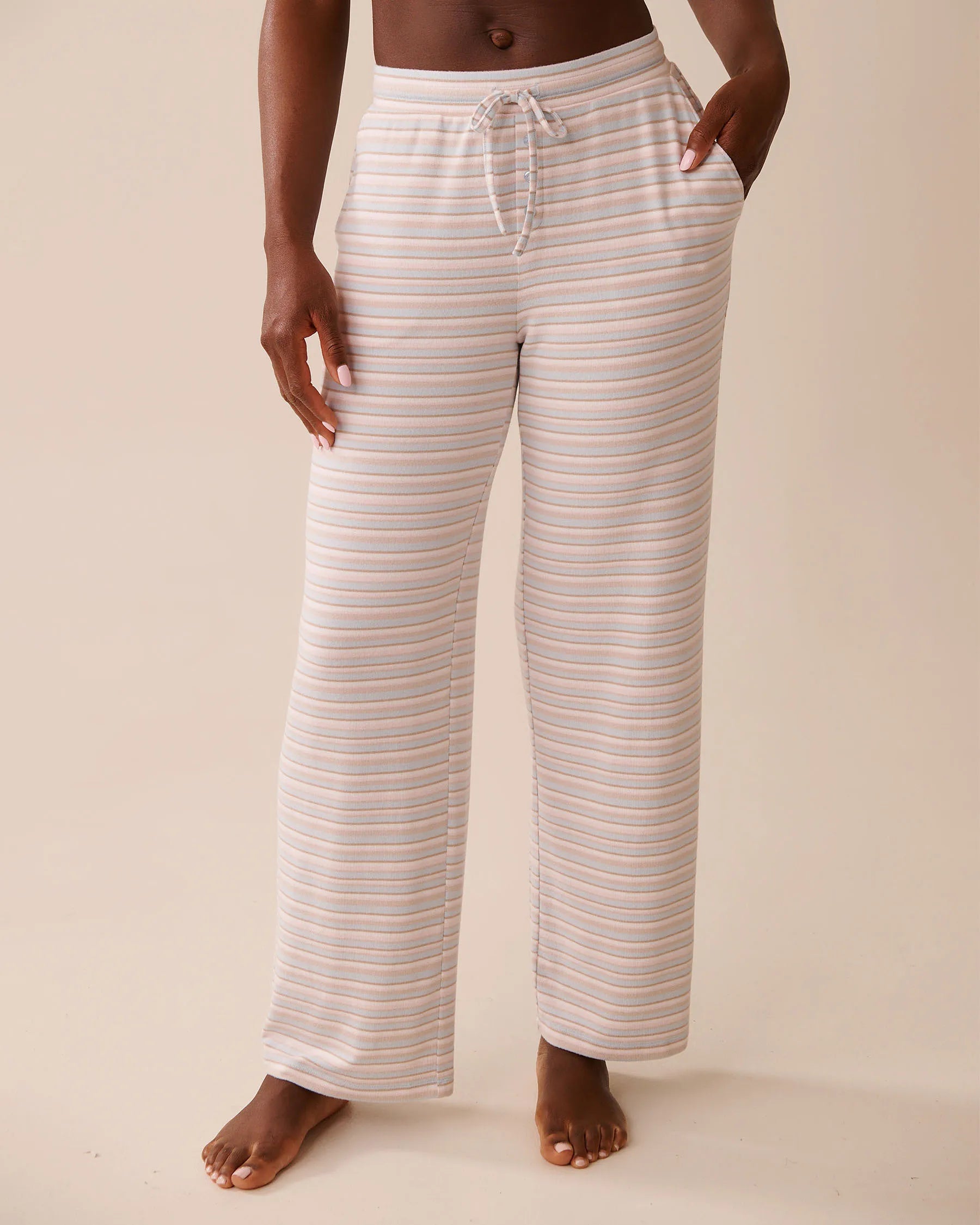 La Vie en Rose_Baby Blue Multistripe_Pastel Stripe Recycled Fibers Pajama Pants_40200765_P40483_01