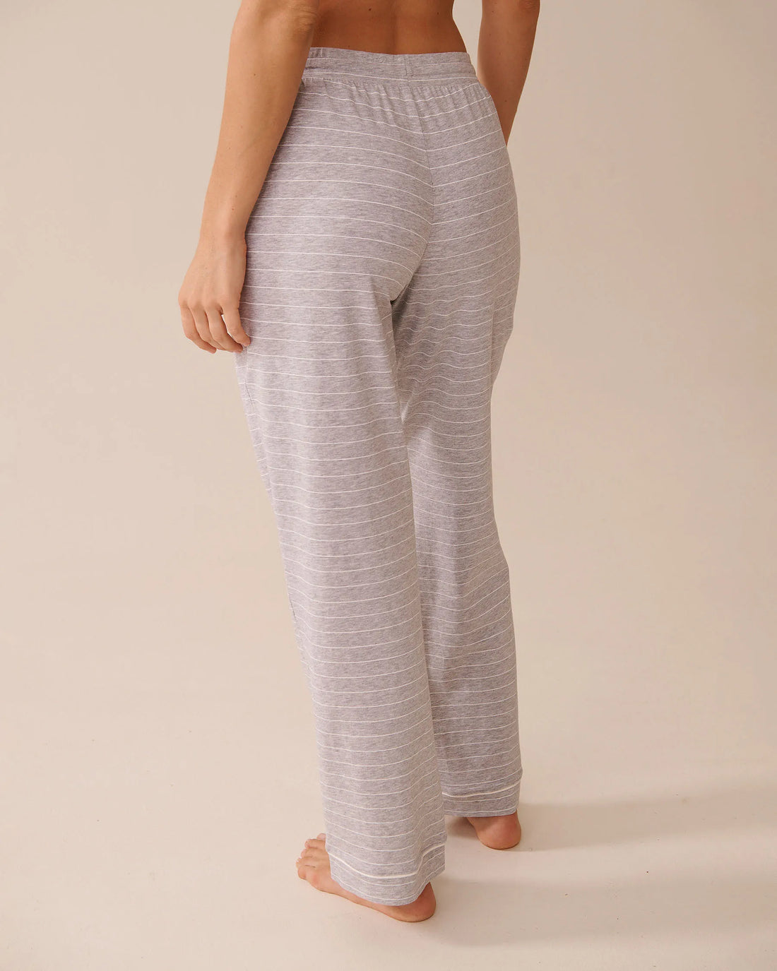 La Vie en Rose_Comfy Grey Mix Big Stripe_Cotton Pajama Pants_40200771_P00452_02