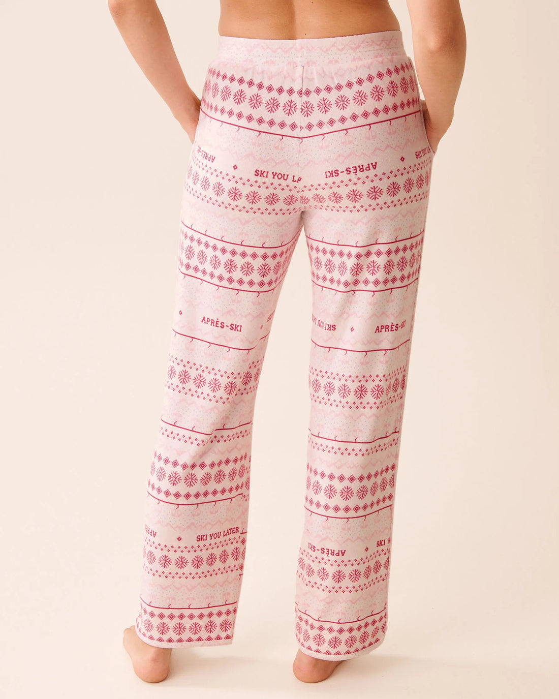 La Vie en Rose_Ski You Later Nordic_Pink Fair Isle Print Recycled Fibers Pajama Pants_40200782_P10554_02