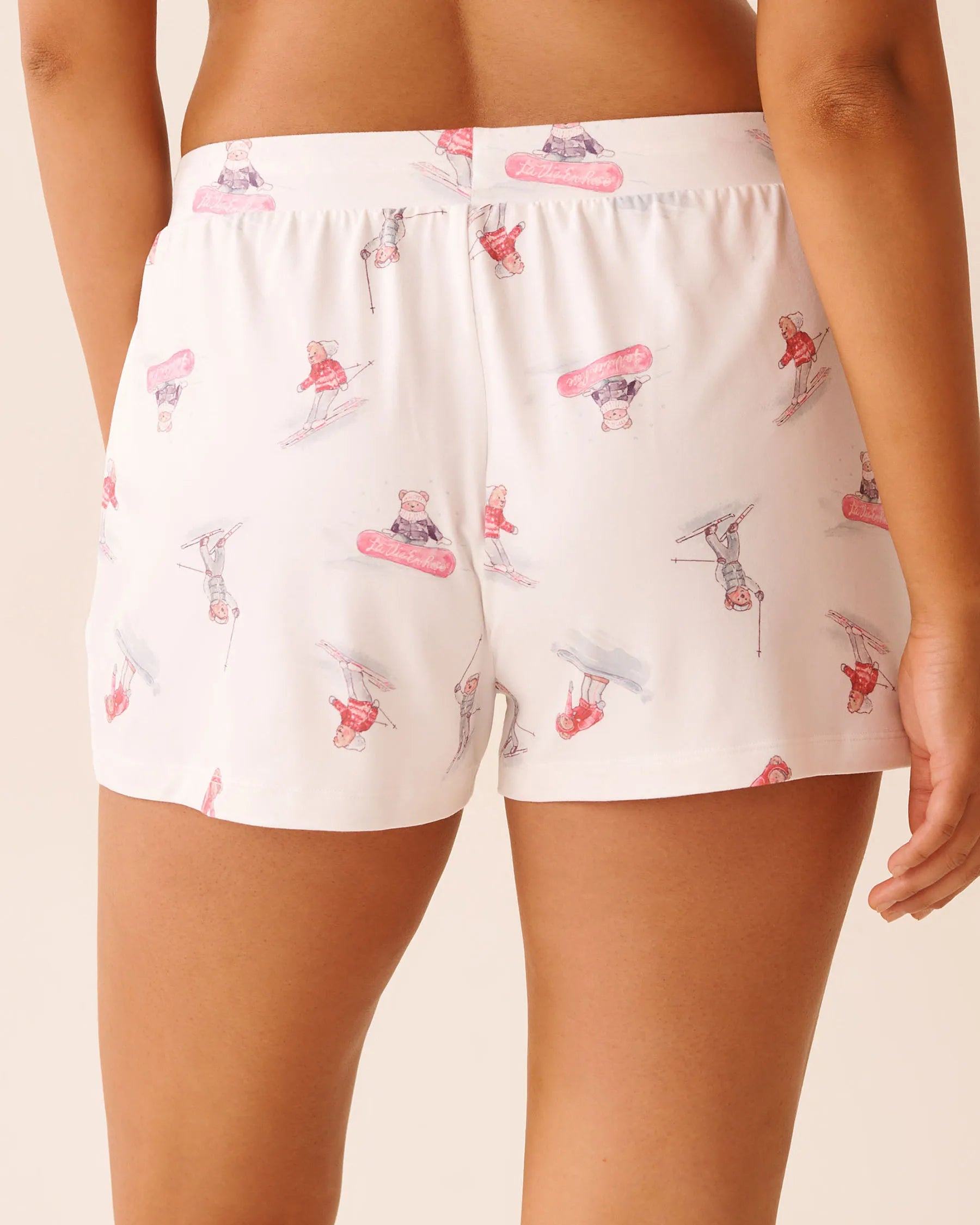 La Vie en Rose_Snow White Ski_Apr�s-Ski Print Super Soft Pajama Shorts_40200798_P10550_02