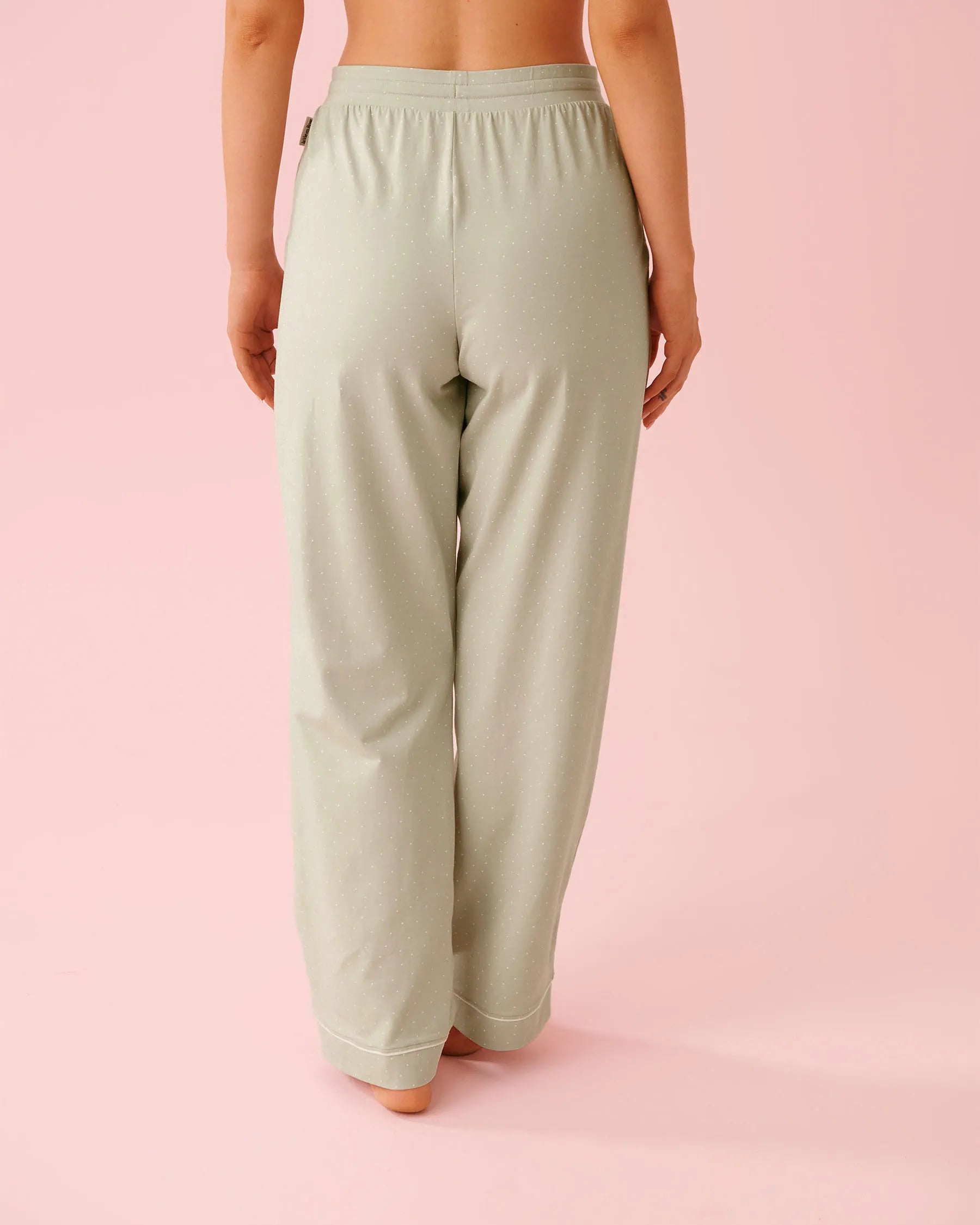 La Vie en Rose Mineral Gray Mini Dot Women Cotton Pajama Pants SKU: 40200807_P30144 Image 02