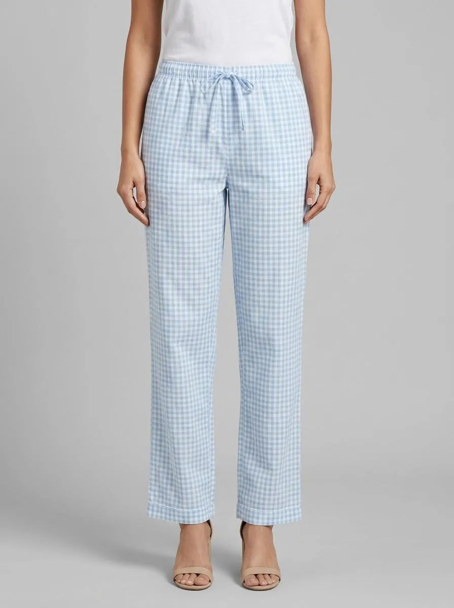 La Vie en Rose Windsurfer Gingham Women Cotton Pajama Pants SKU: 40200807_P40535 Image 00