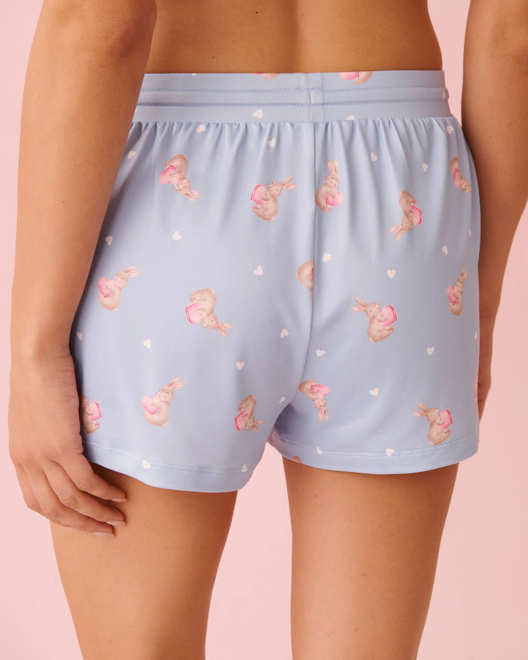 La Vie en Rose Windsurfer Rabbit Women Bunny Print Super Soft Pajama Shorts SKU: 40200808_P40532 Image 02