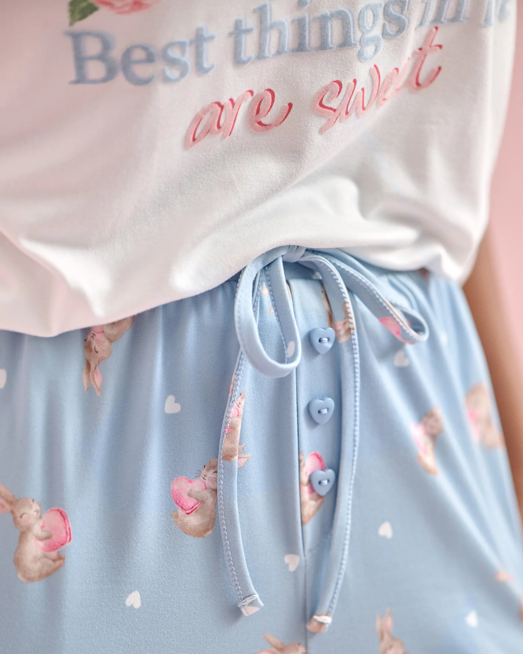 La Vie en Rose Windsurfer Rabbit Women Bunny Print Super Soft Pajama Pants SKU: 40200809_P40532 Image 04