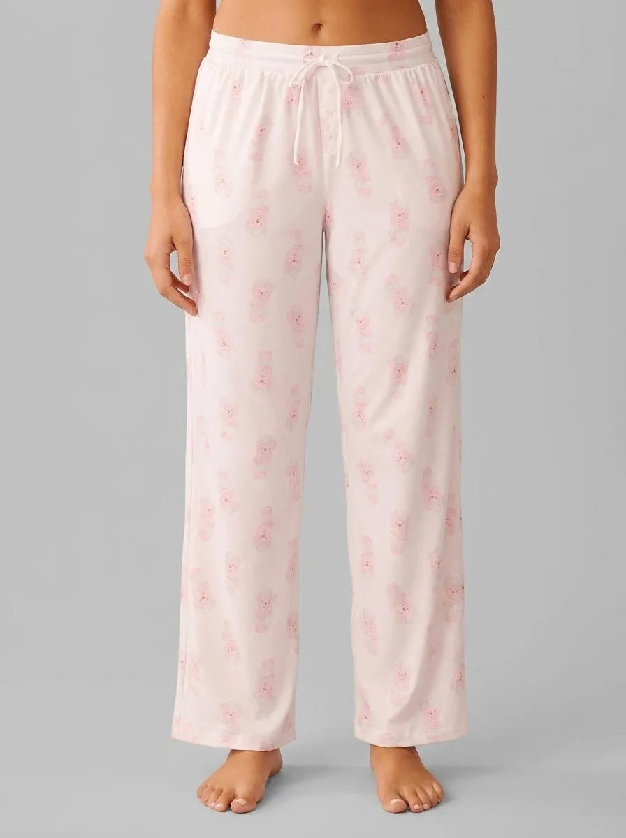 La Vie en Rose_White_Spa Time Teddy Print Super Soft Pajama Pants_40200812_P10573_00