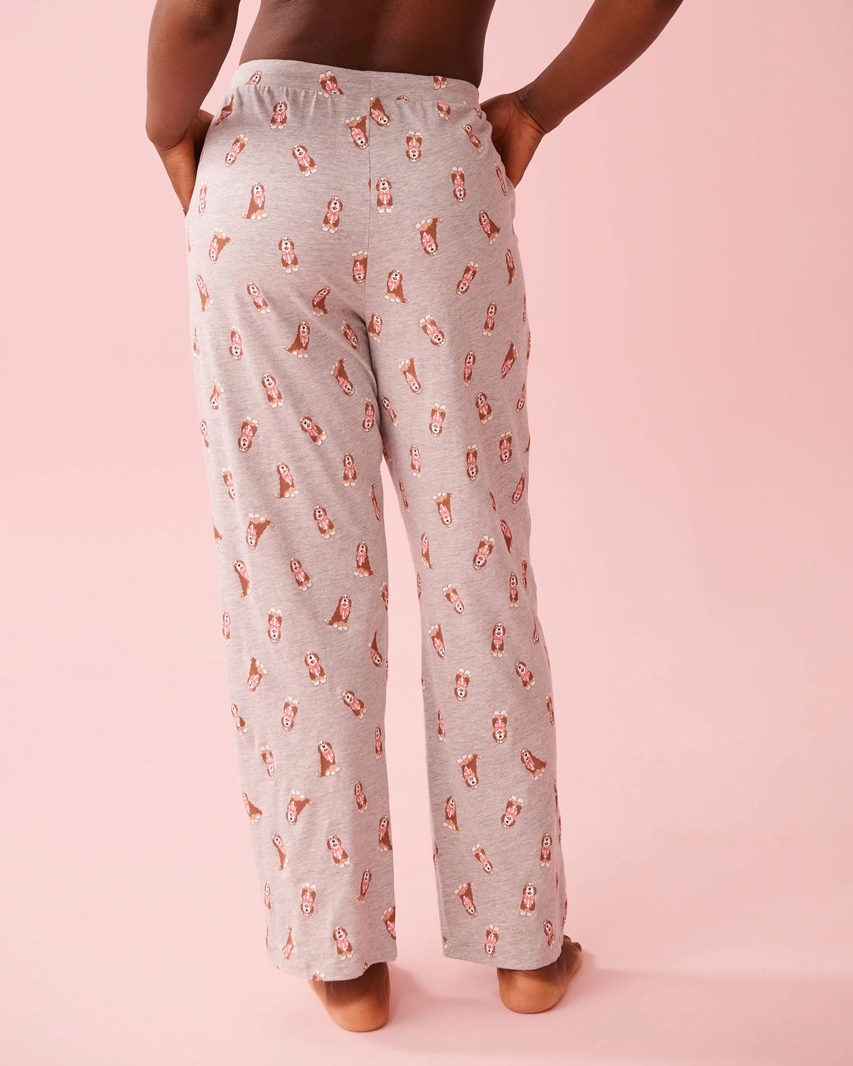 La Vie en Rose Comfy Grey Mix Dogs Women Dog Print Cotton Pajama Pants SKU: 40200817_P00501 Image 02