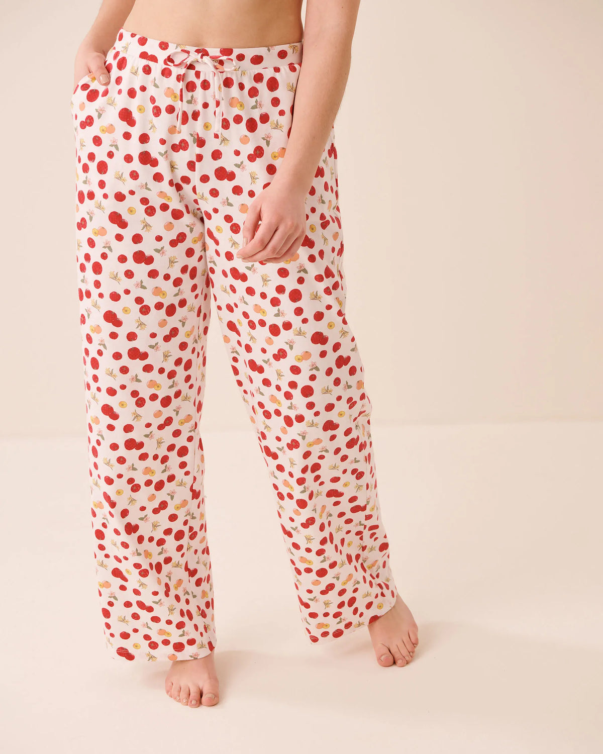 La Vie en Rose Snow White Tomato Women Tomato Print Cotton Pyjama Pants SKU: 40200878_P10641 Image 01