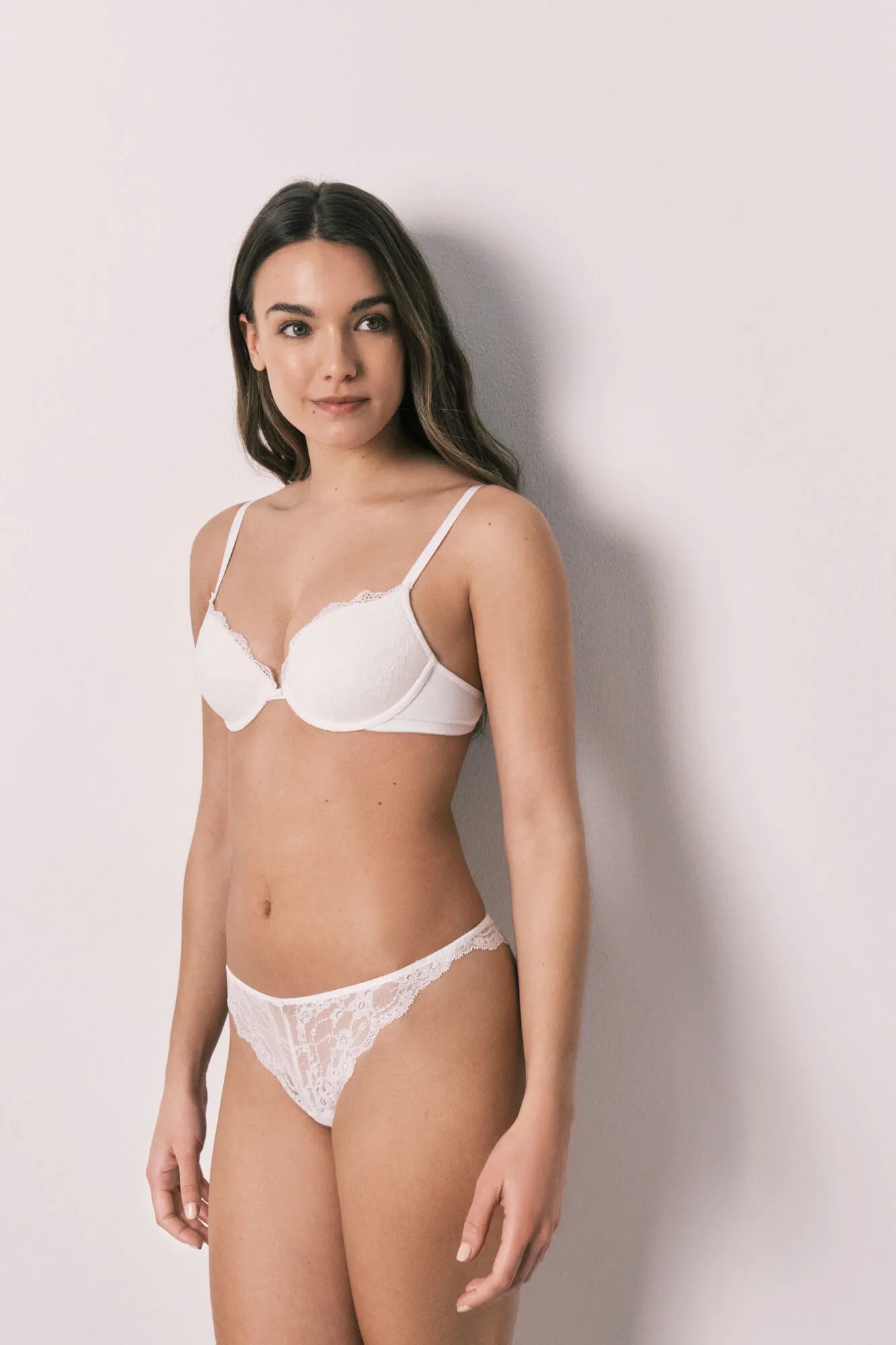 Women Secret Ivory Women BEAUTIFUL White Lace Classic Padded Bra in Different Cup Sizes SKU: 4023018_96 Image 05