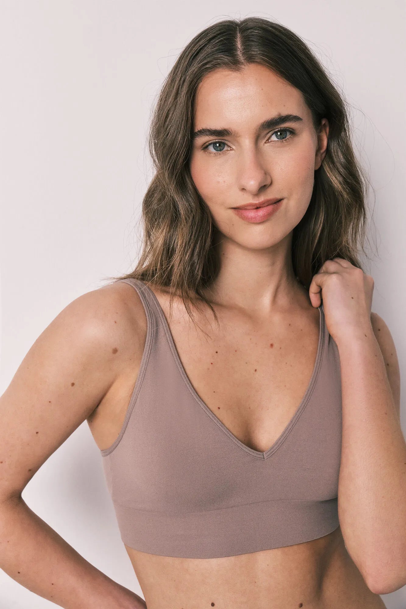 Women Secret Light Brown Women Brown Seamless Triangle Top Natural SKU: 4023371_32 Image 01